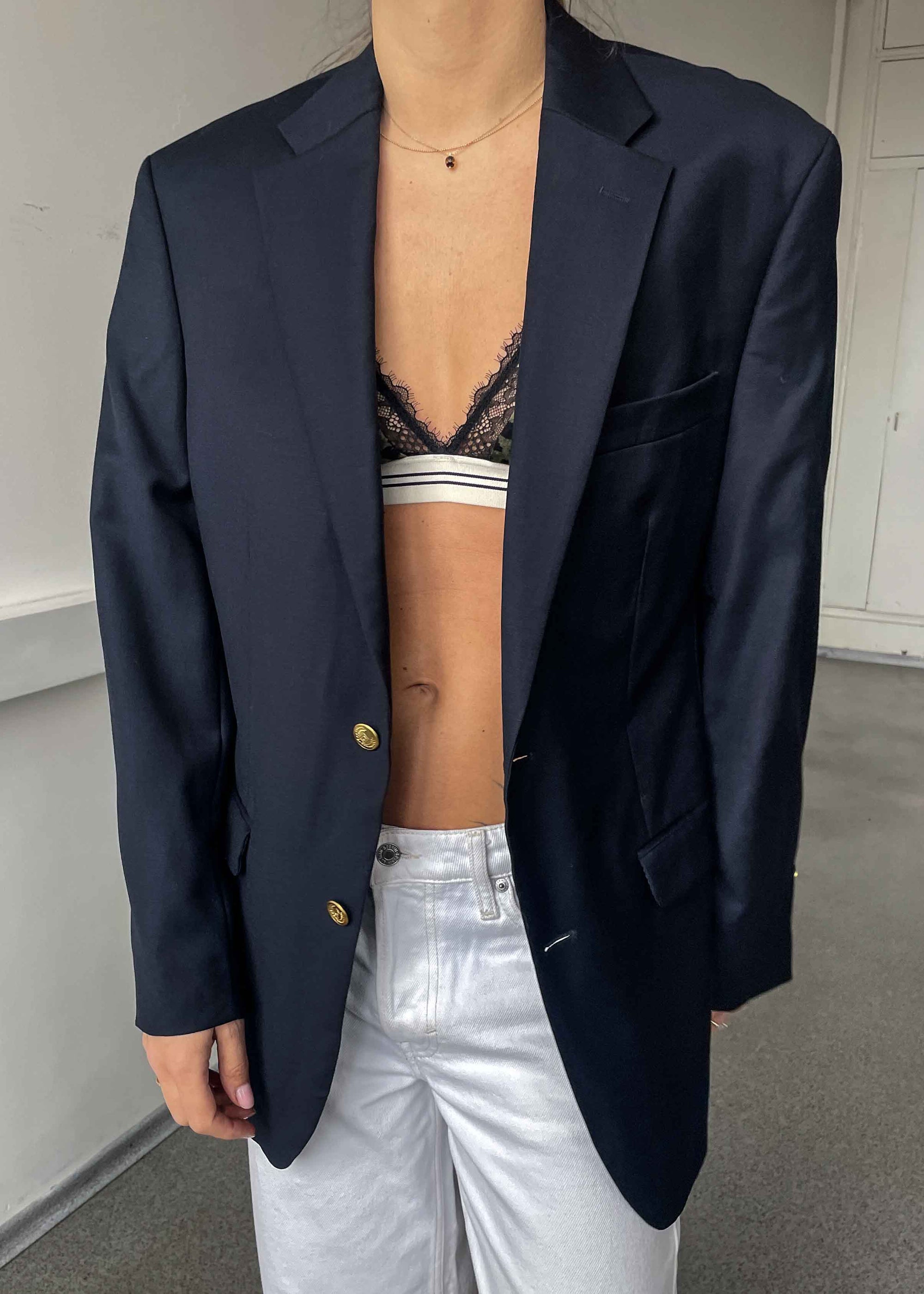 Vintage Navy Blue 100 % WOOL Blazer Chaps by RALPH LAUREN