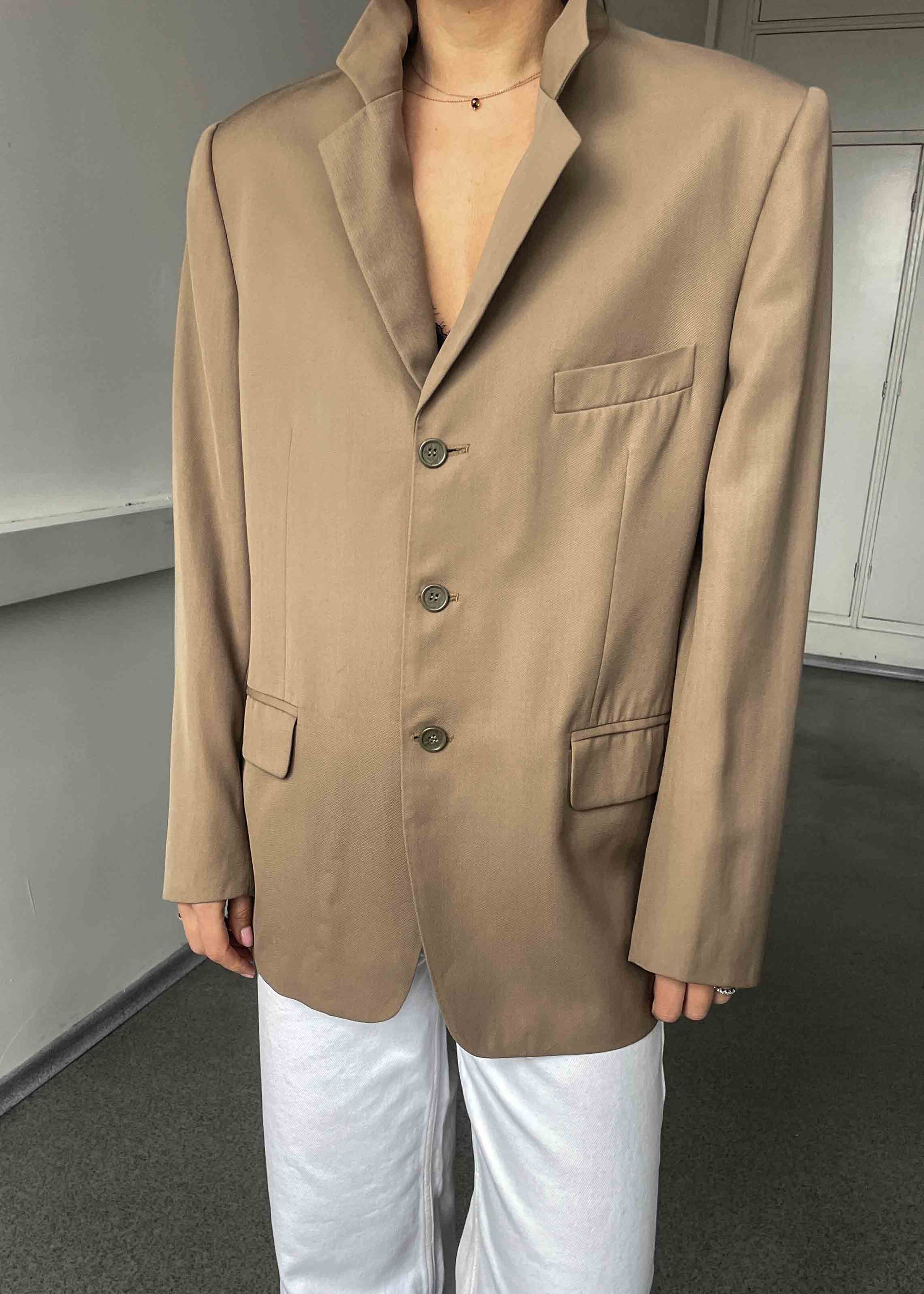 Vintage Light Brown Oversized Blazer