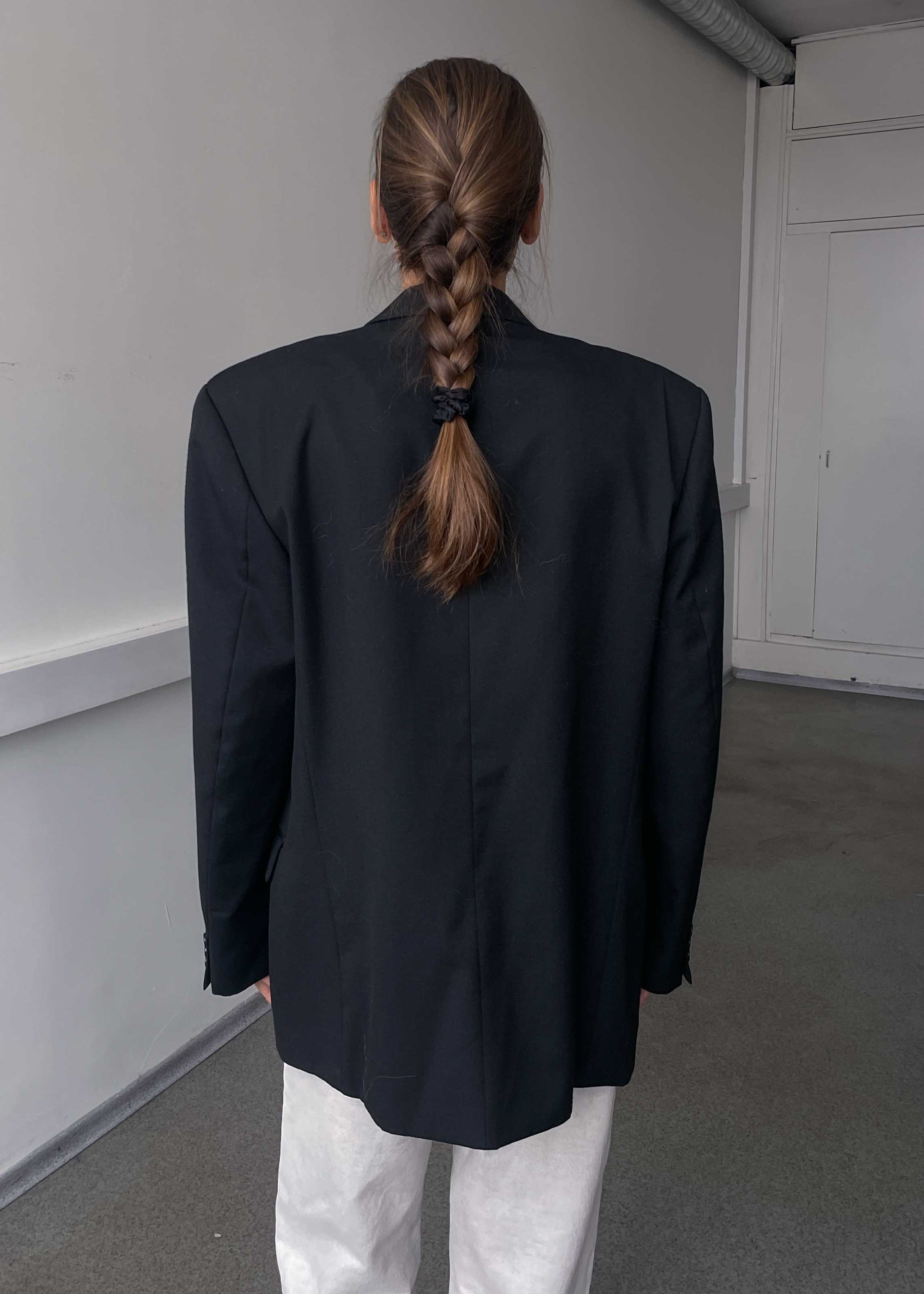 Vintage Black Oversized Double Breasted Blazer