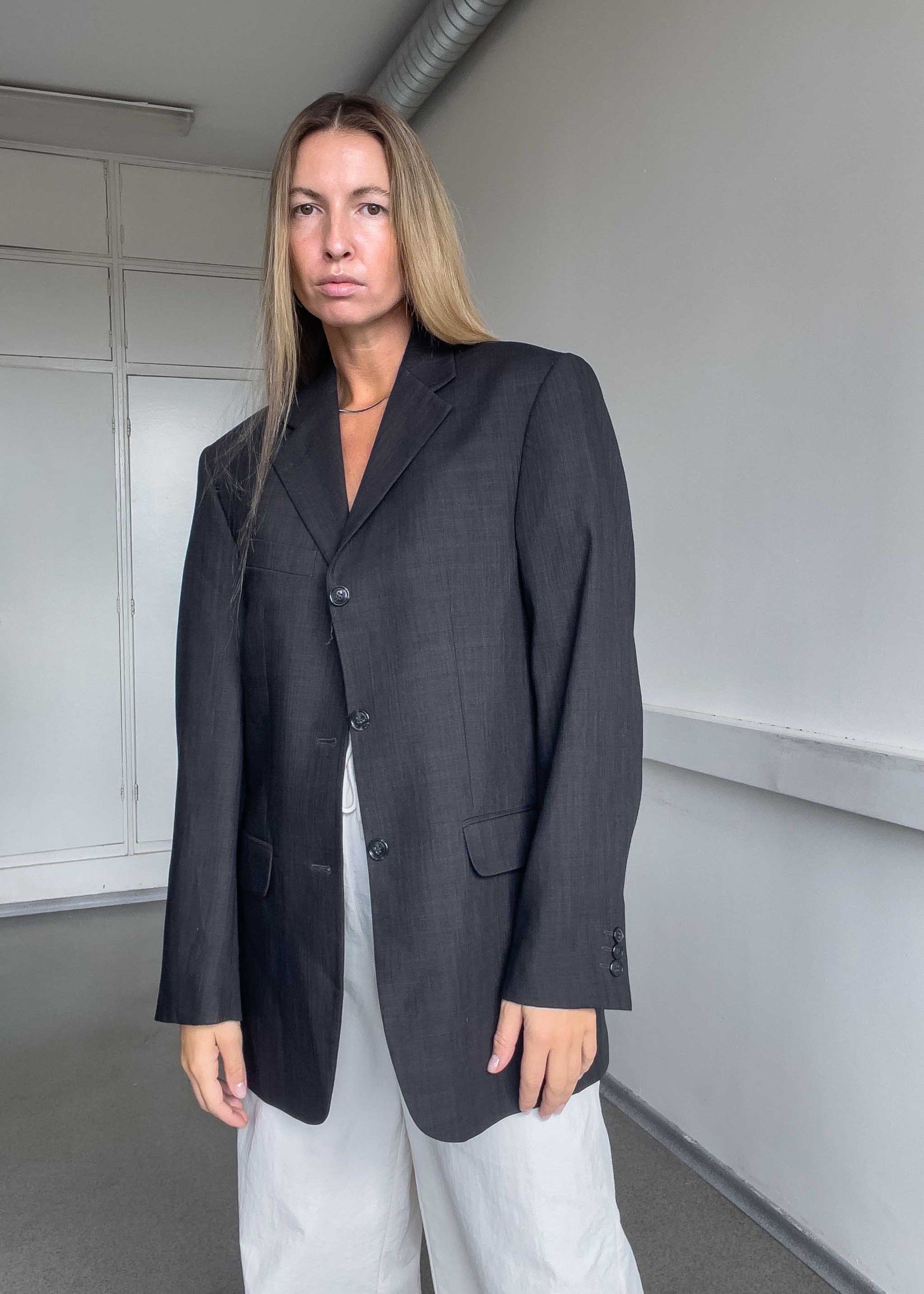 Vintage Grey Oversized Blazer