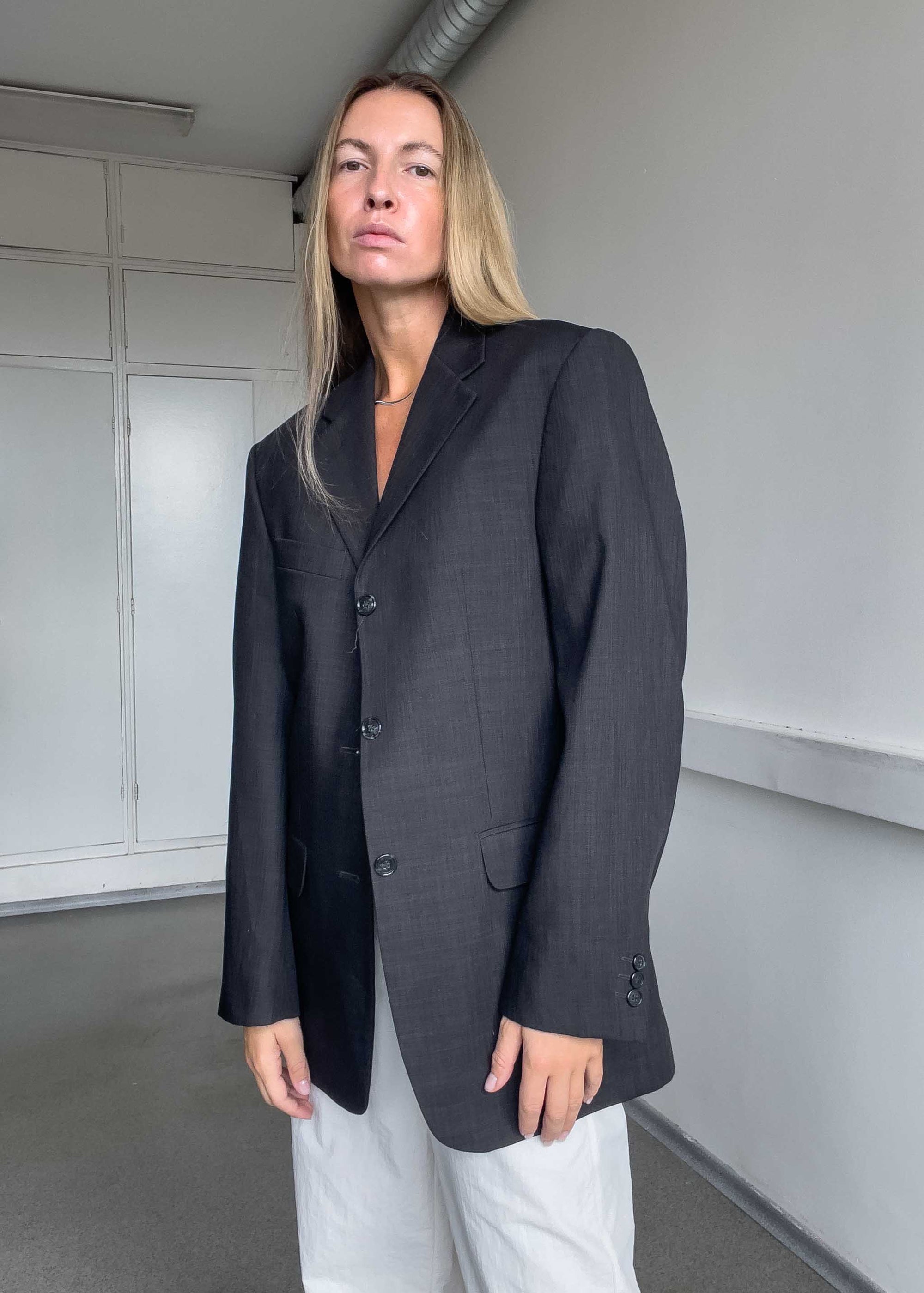 Vintage Grey Oversized Blazer