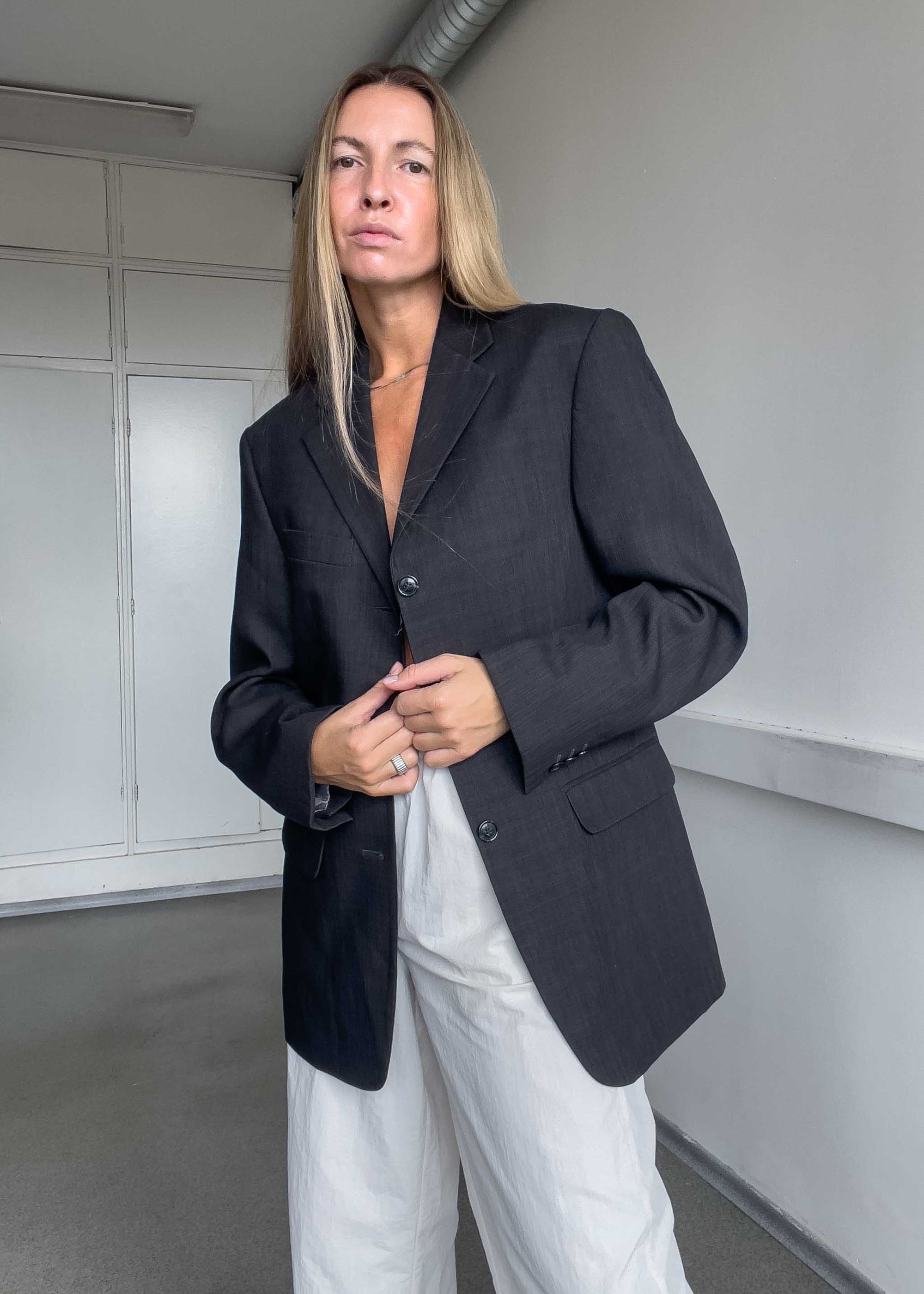Vintage Grey Oversized Blazer
