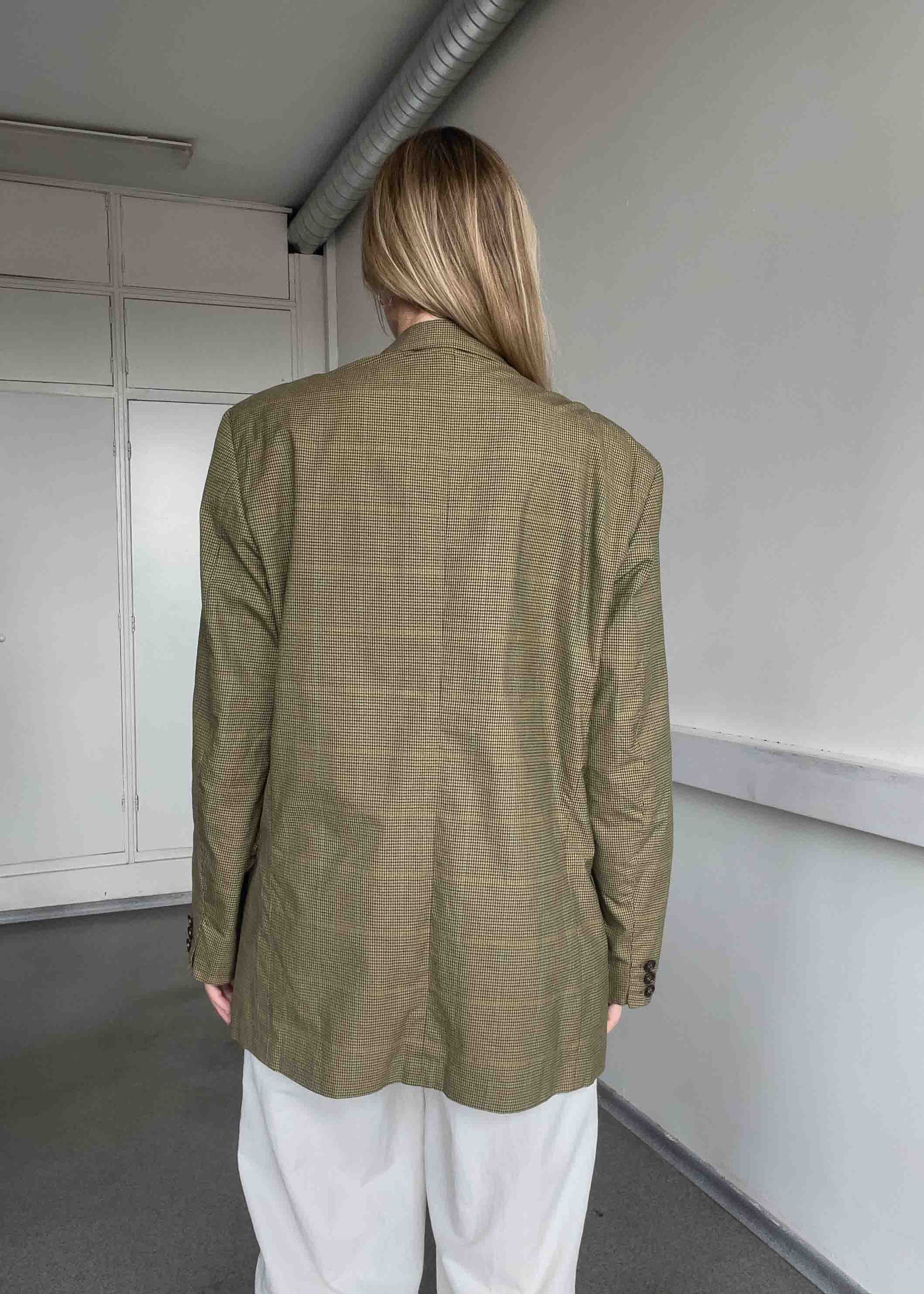 Vintage Checked Oversized Light Weight Blazer