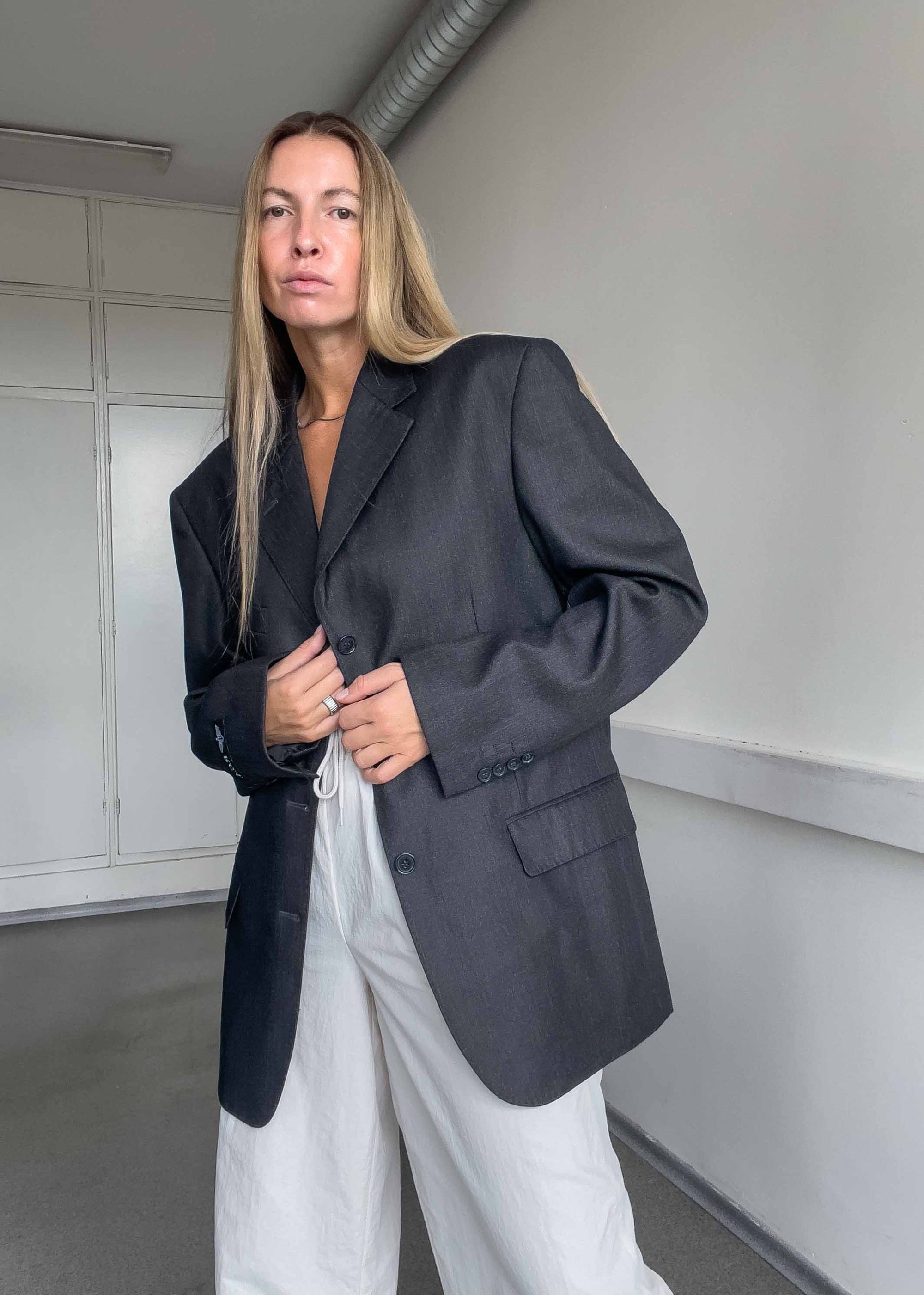 Vintage Grey Oversized Blazer