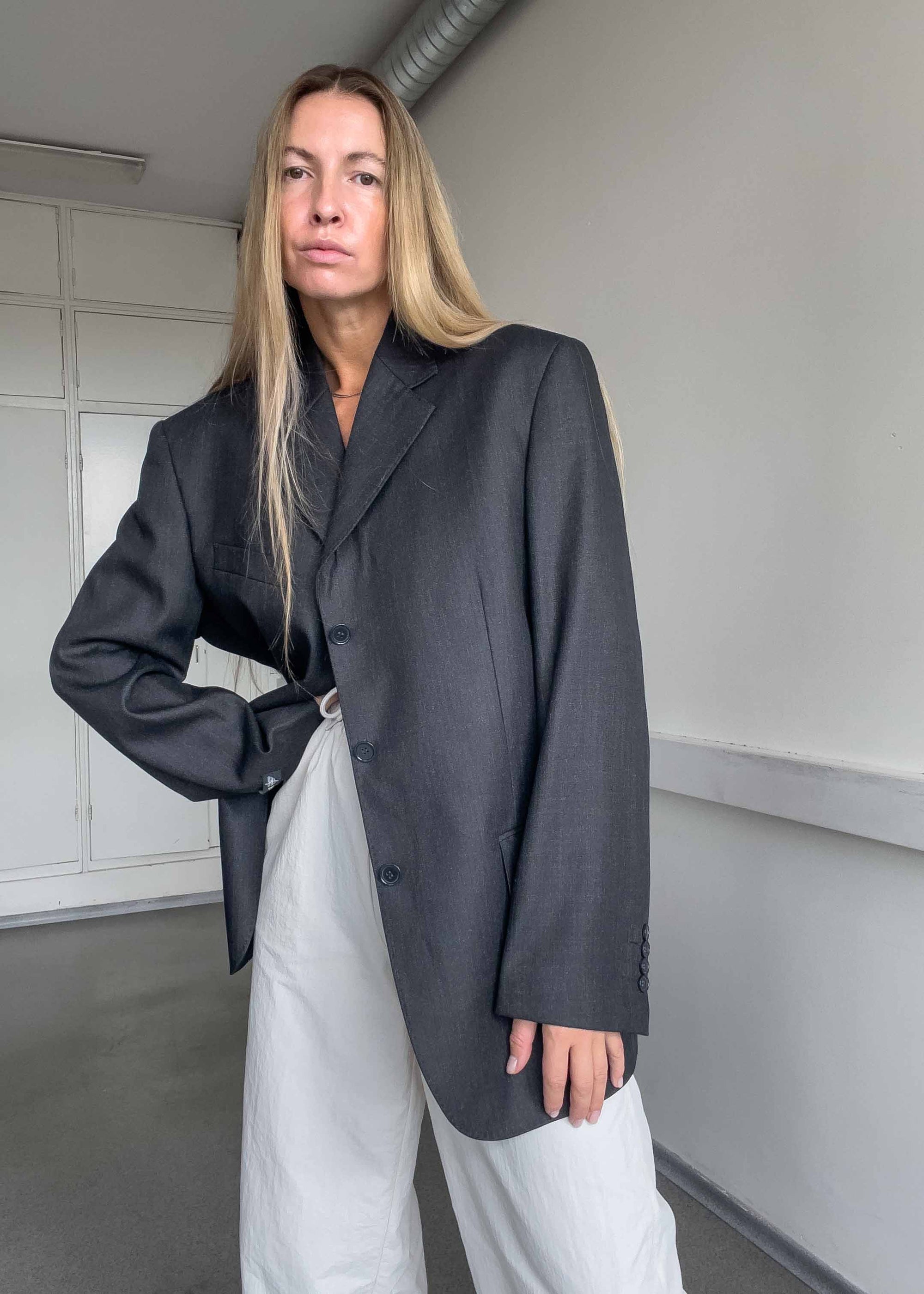 Vintage Grey Oversized Blazer