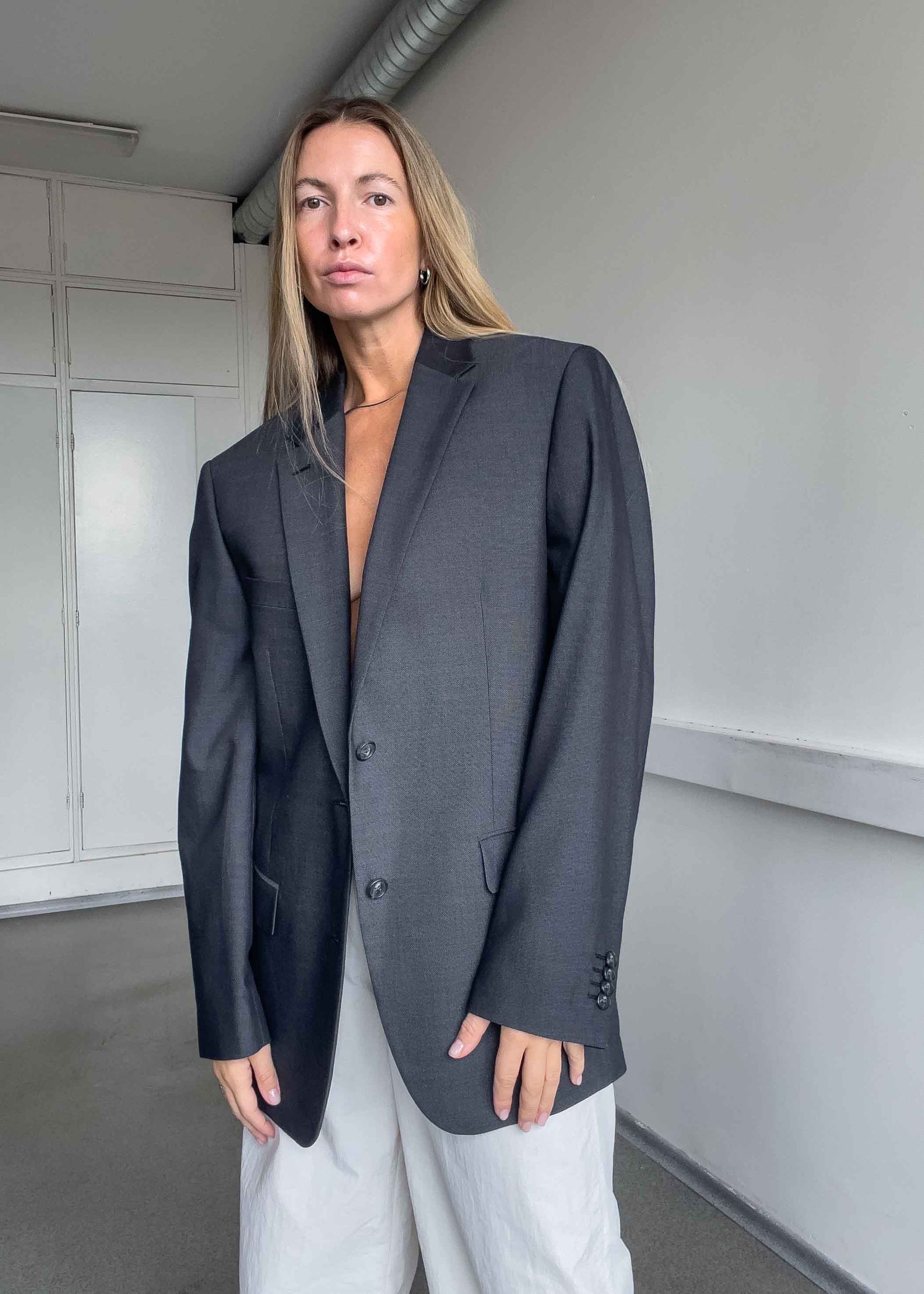 Vintage Grey Oversized Blazer