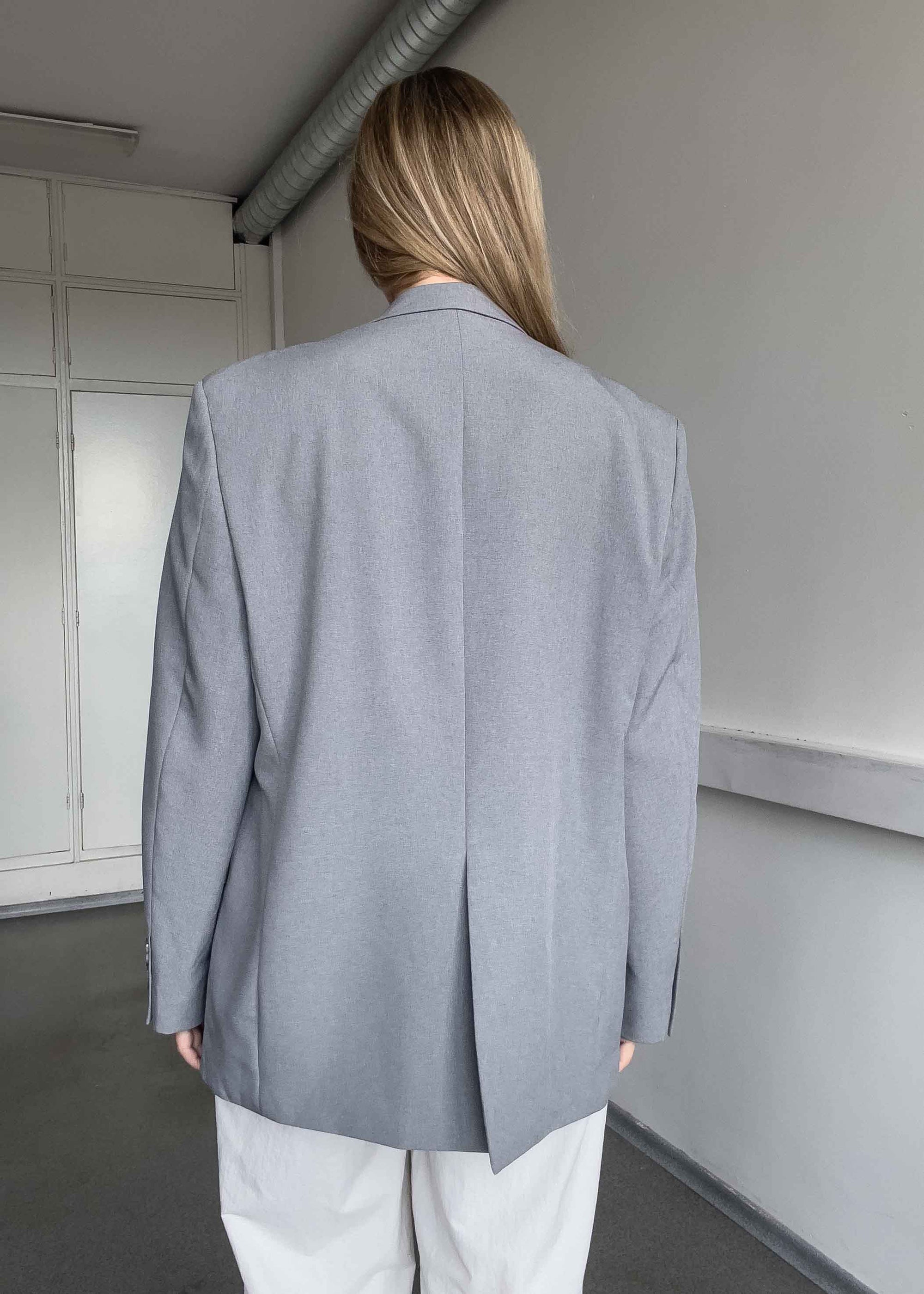 Vintage Light Grey Oversized Blazer