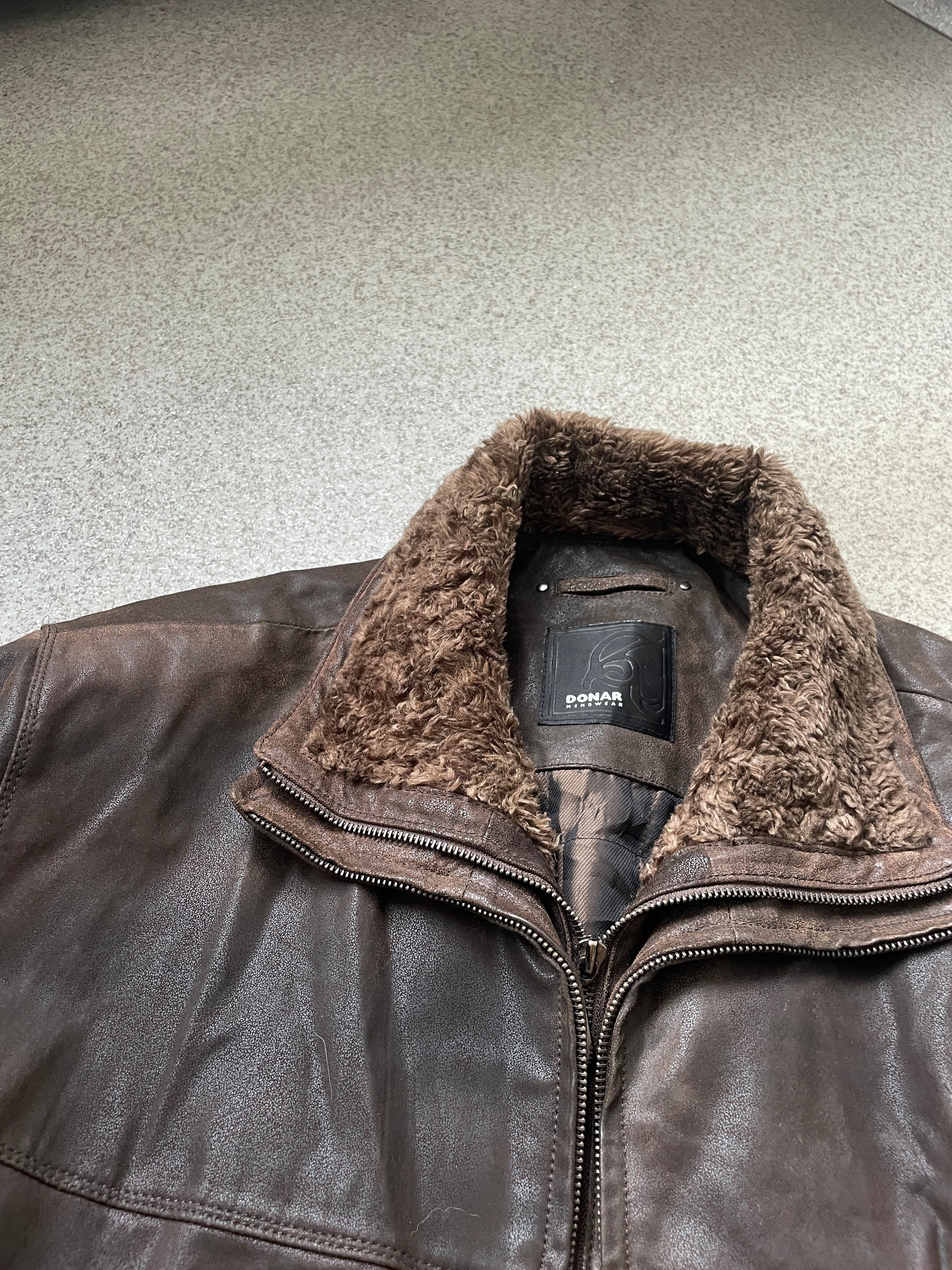 Vintage Brown Oversized Suede Jacket