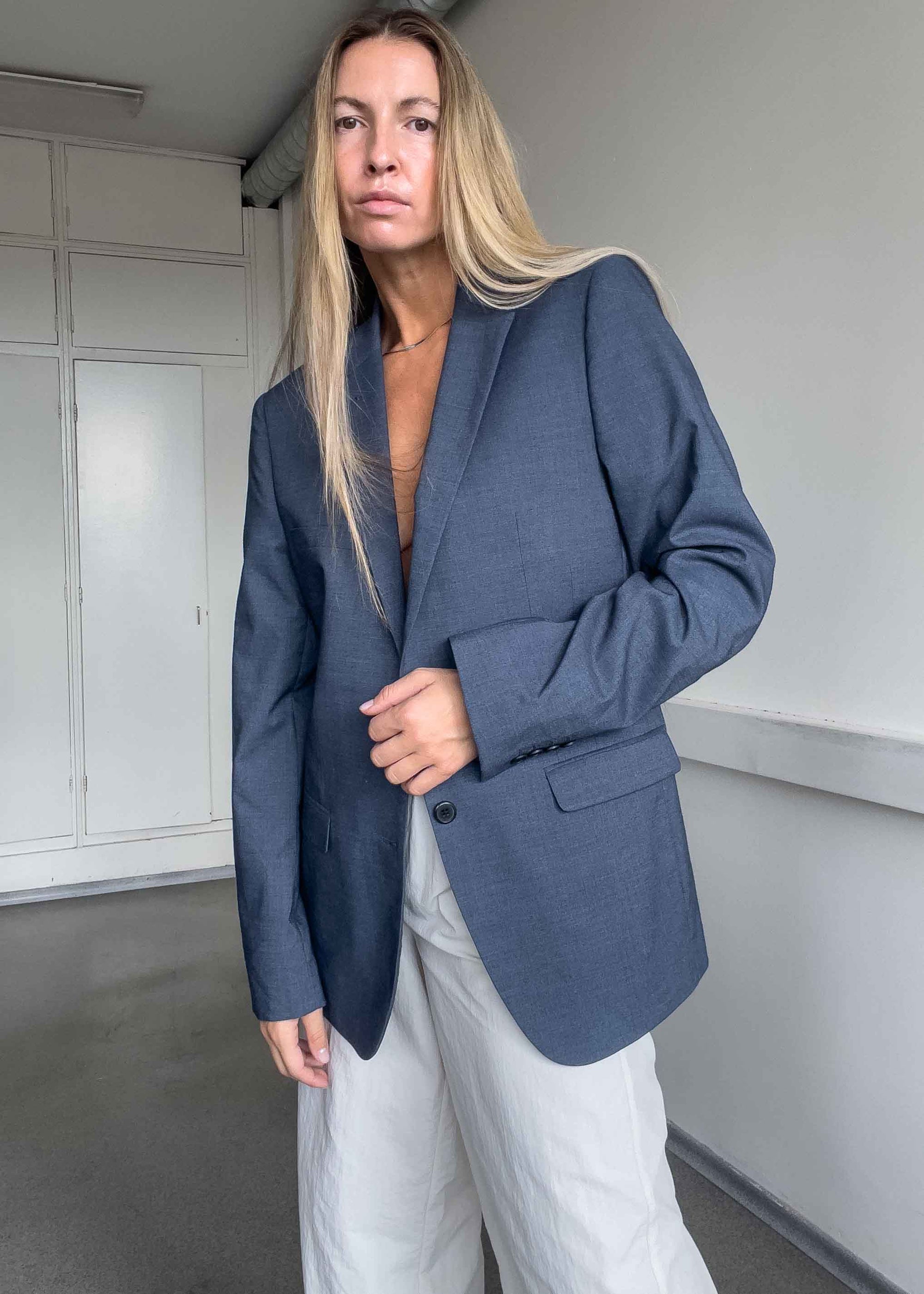Vintage Blue Oversized Blazer