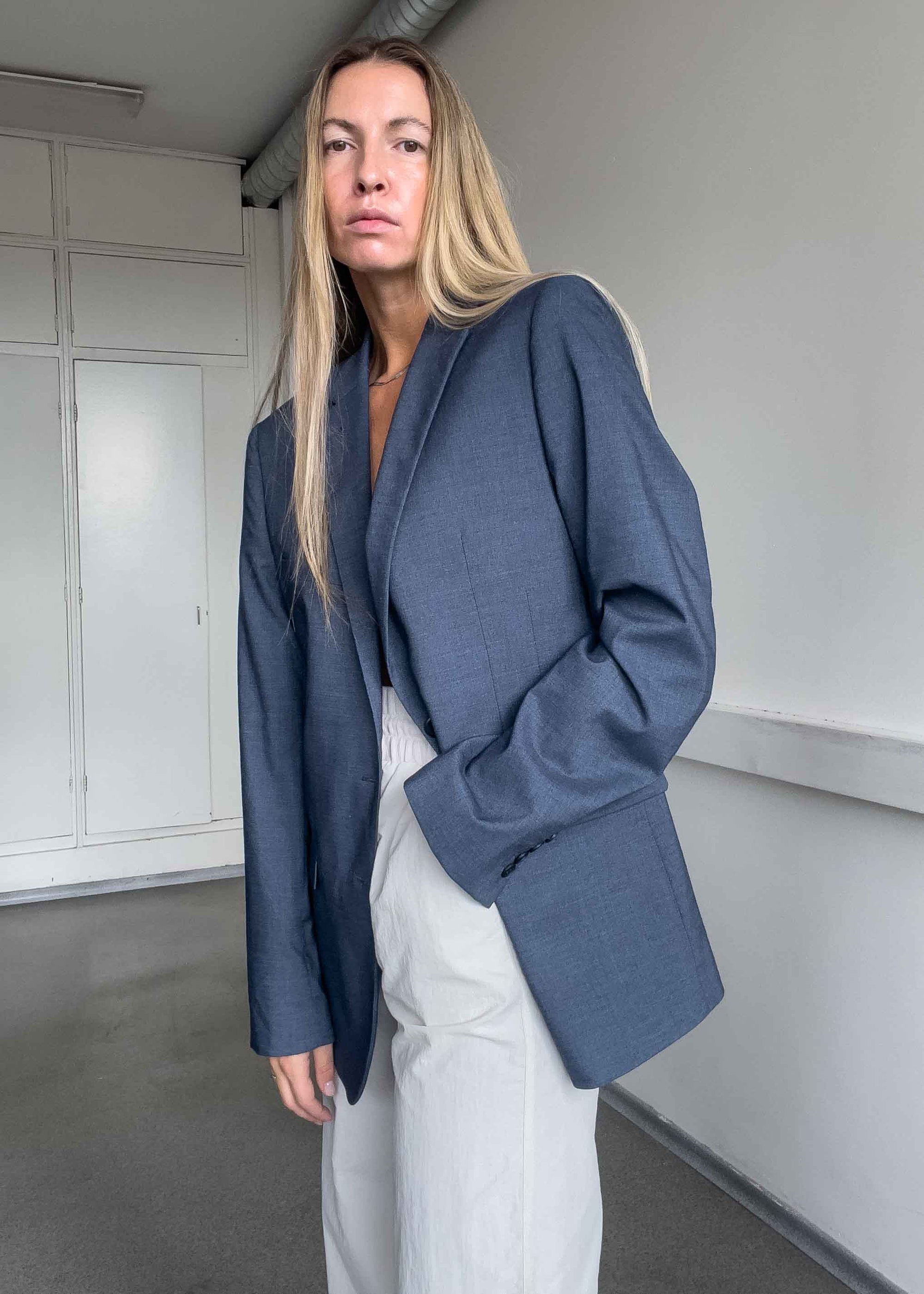 Vintage Blue Oversized Blazer
