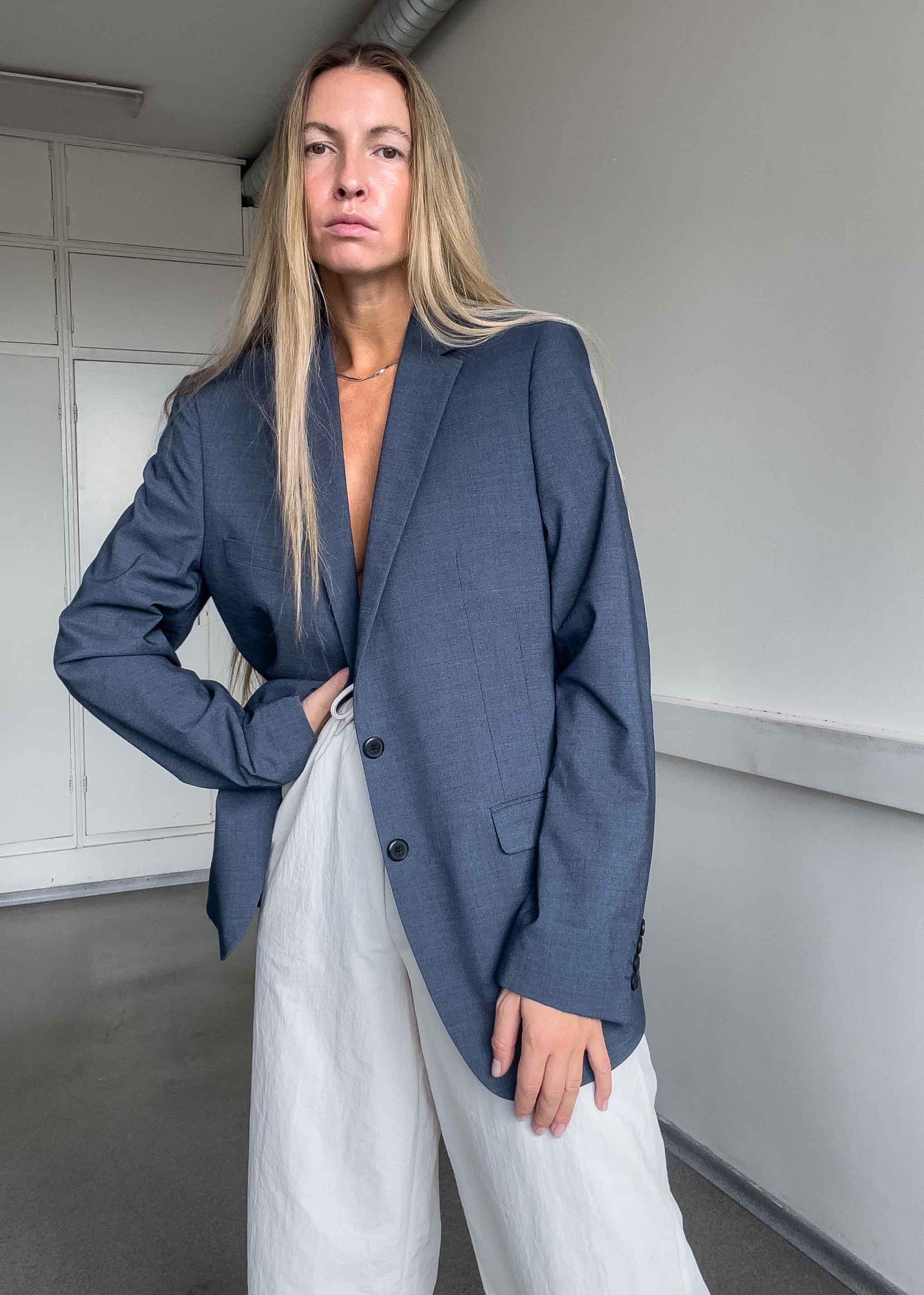 Vintage Blue Oversized Blazer