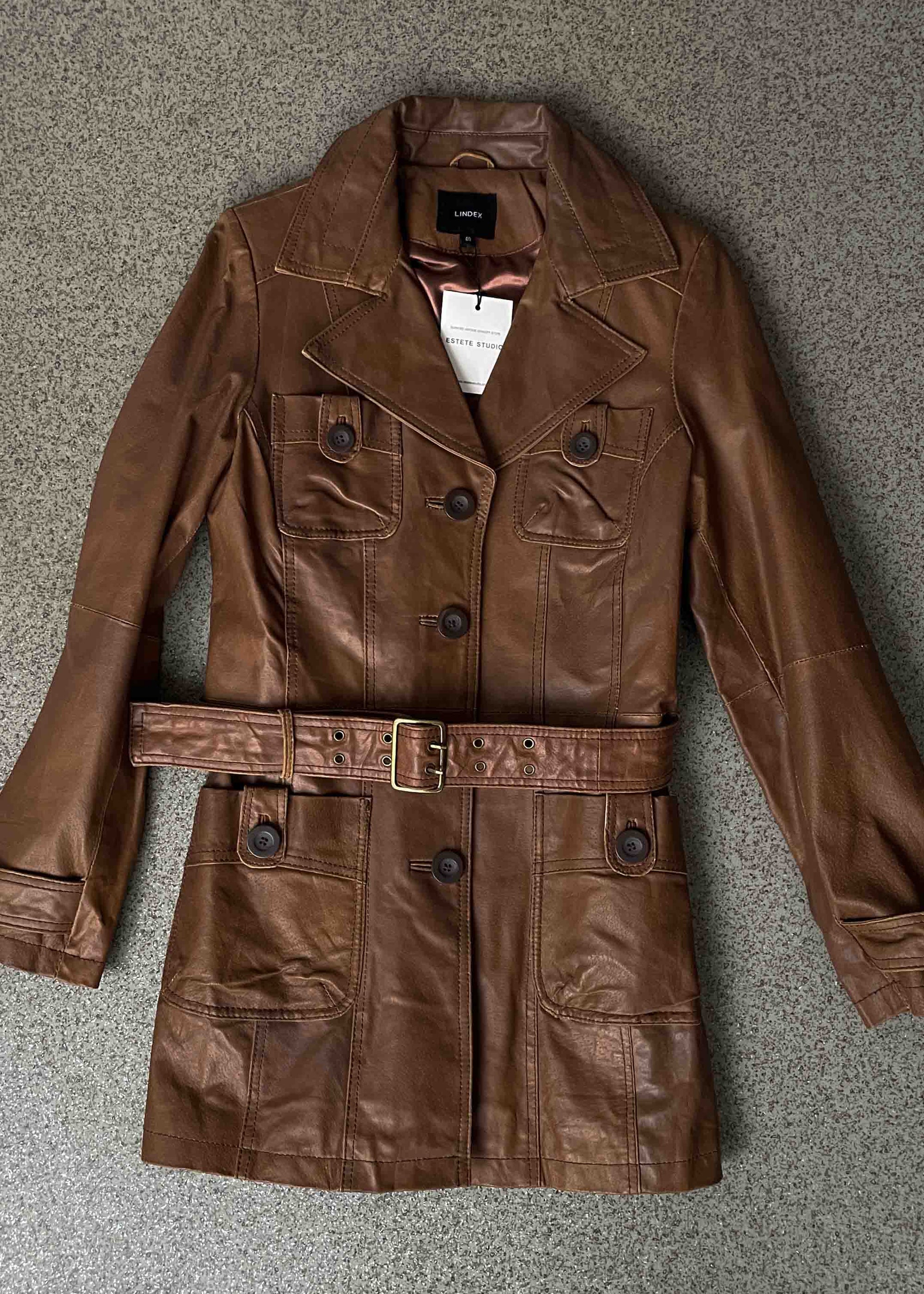 Vintage Brown Oversized Leather Jacket