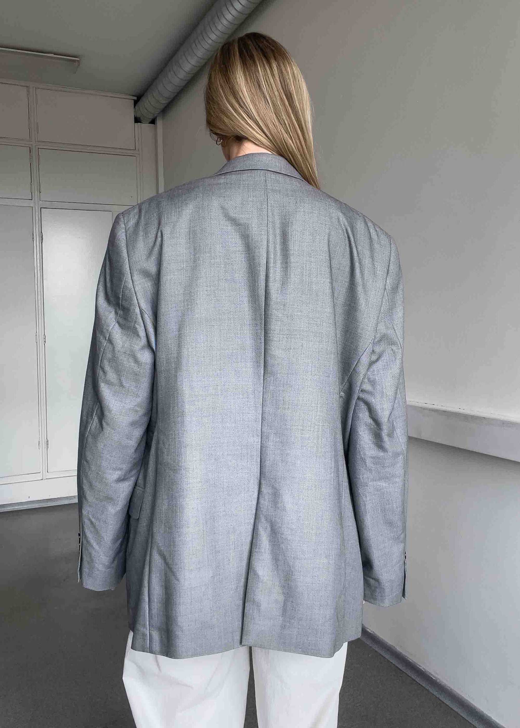 Vintage Light Grey Oversized Blazer
