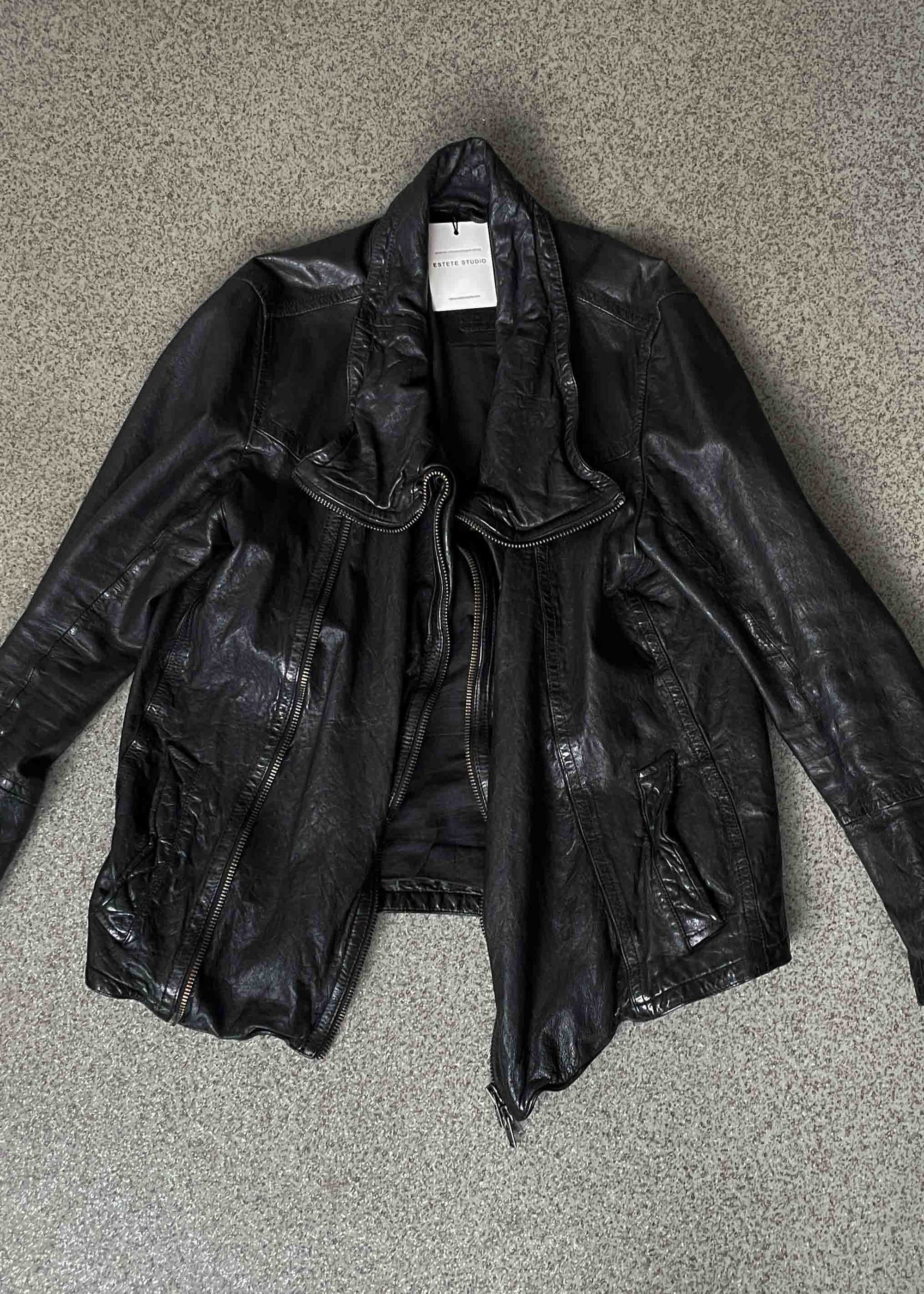 ALL SAINTS Vintage Black Oversized Leather Jacket