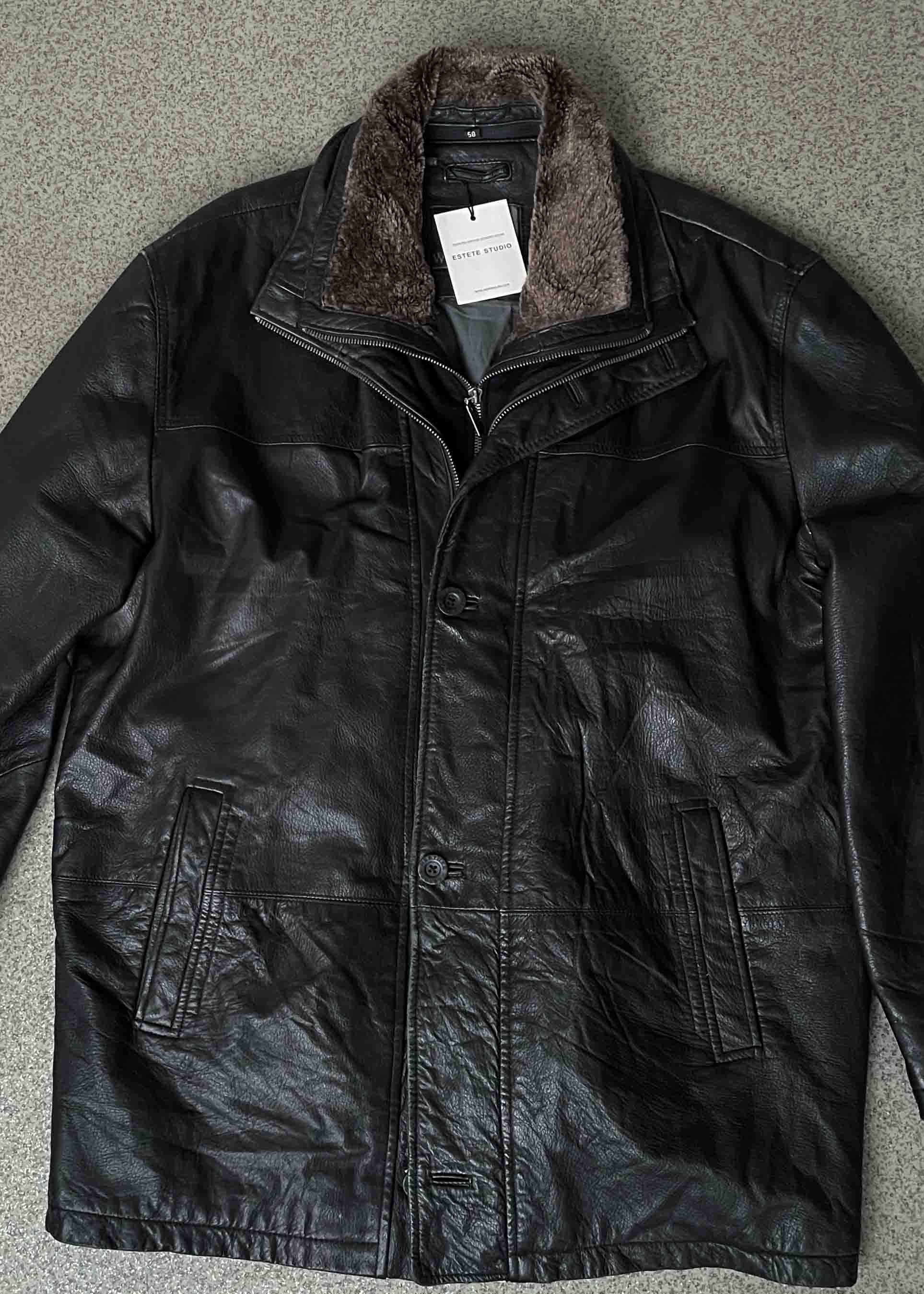 Vintage Black Oversized Leather Jacket