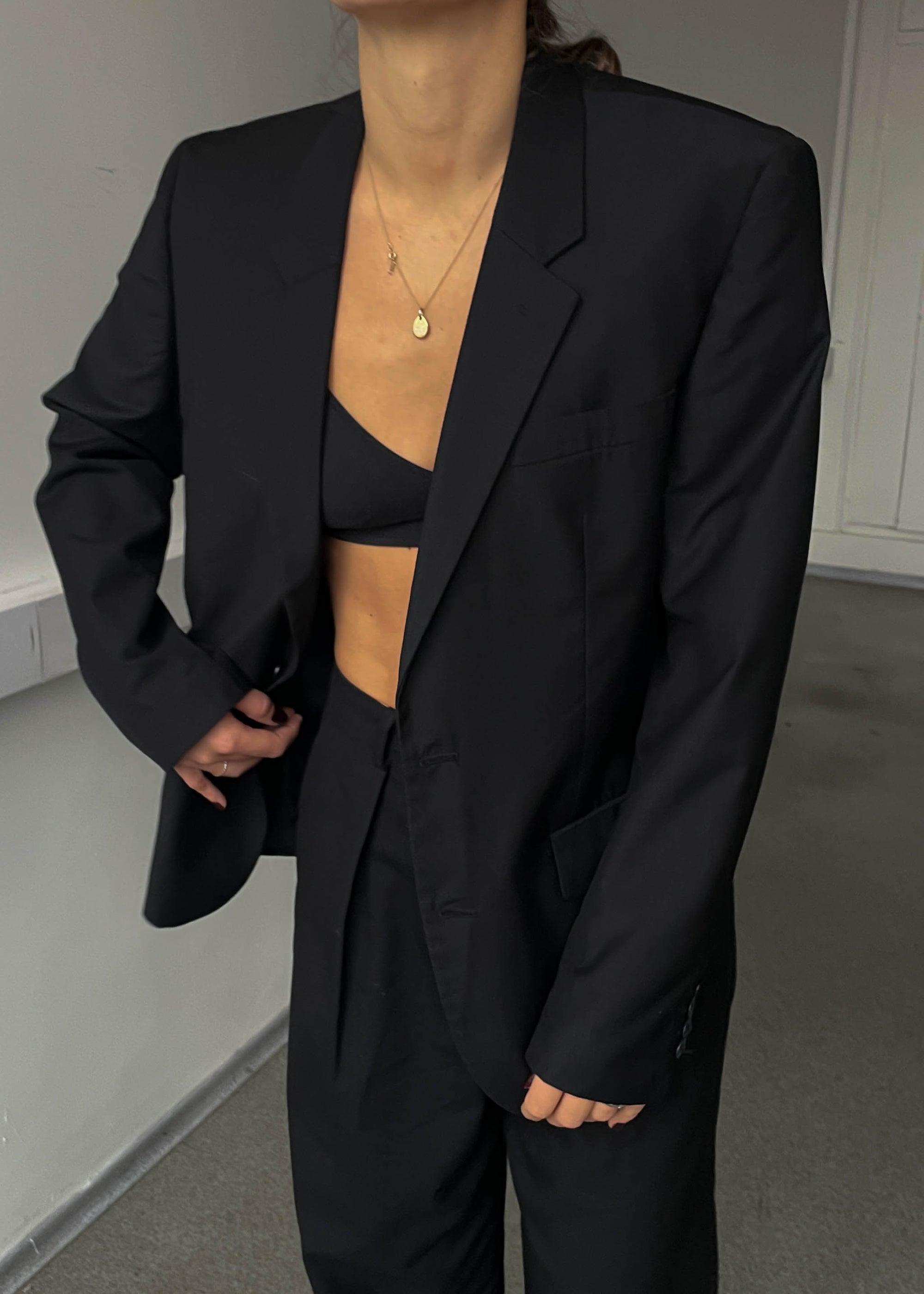 Vintage Black Oversized Blazer