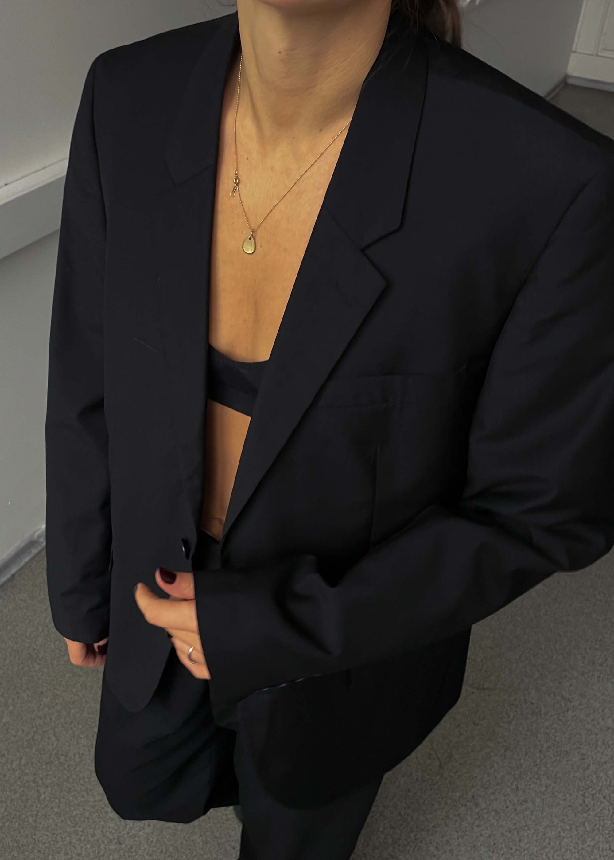 Vintage Black Oversized Blazer