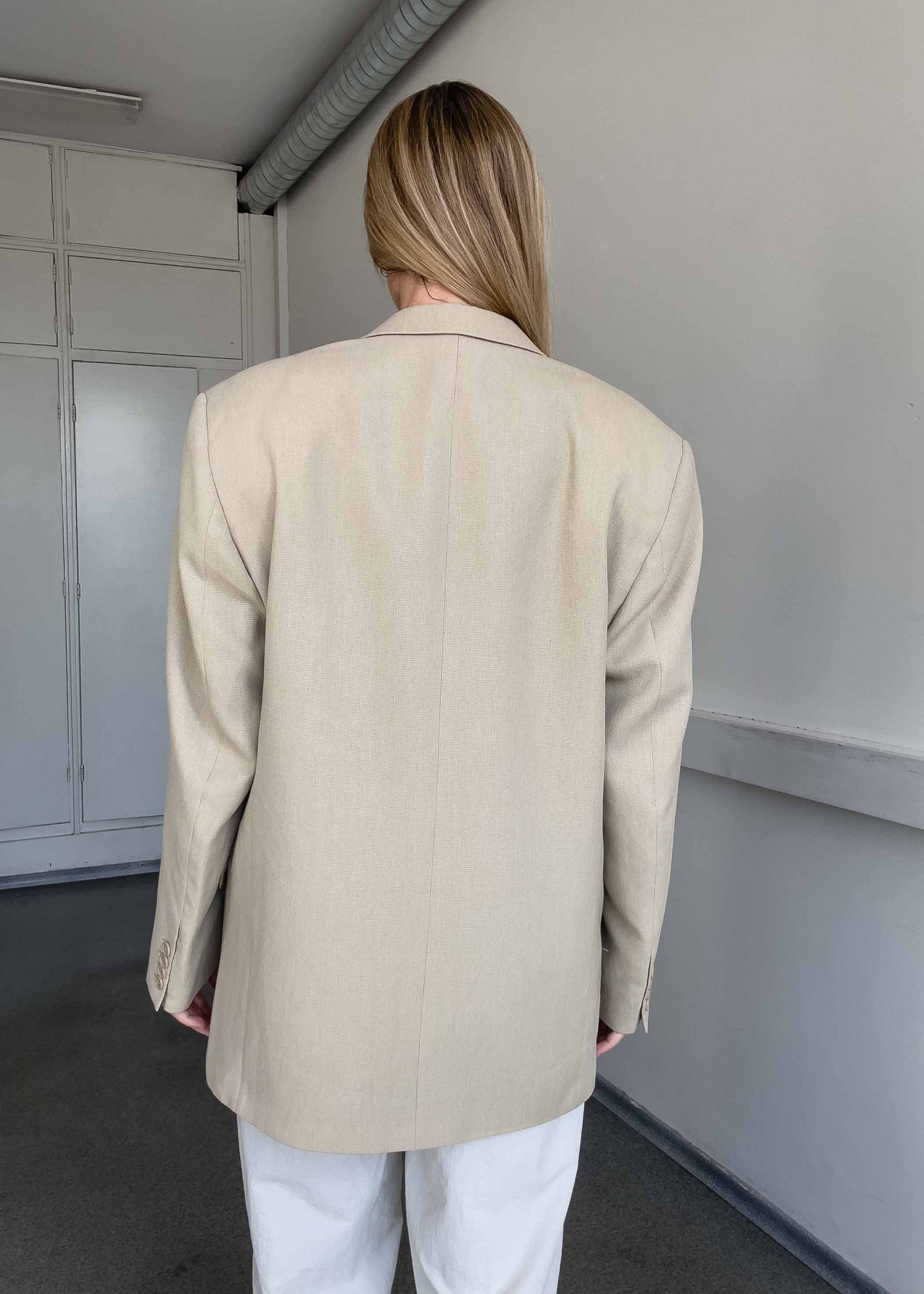 Vintage Beige Oversized Blazer