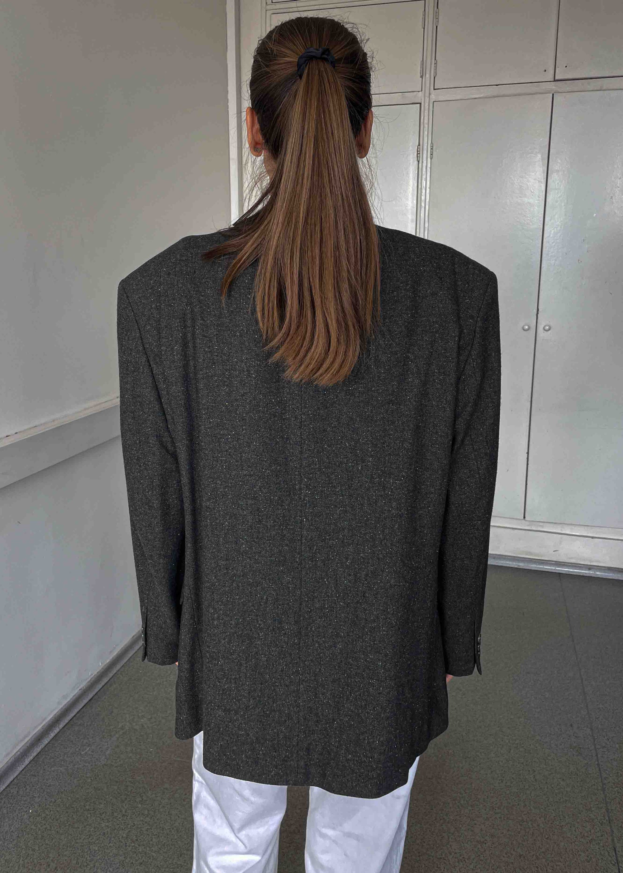 Vintage Grey/Green Patterned Oversized Blazer