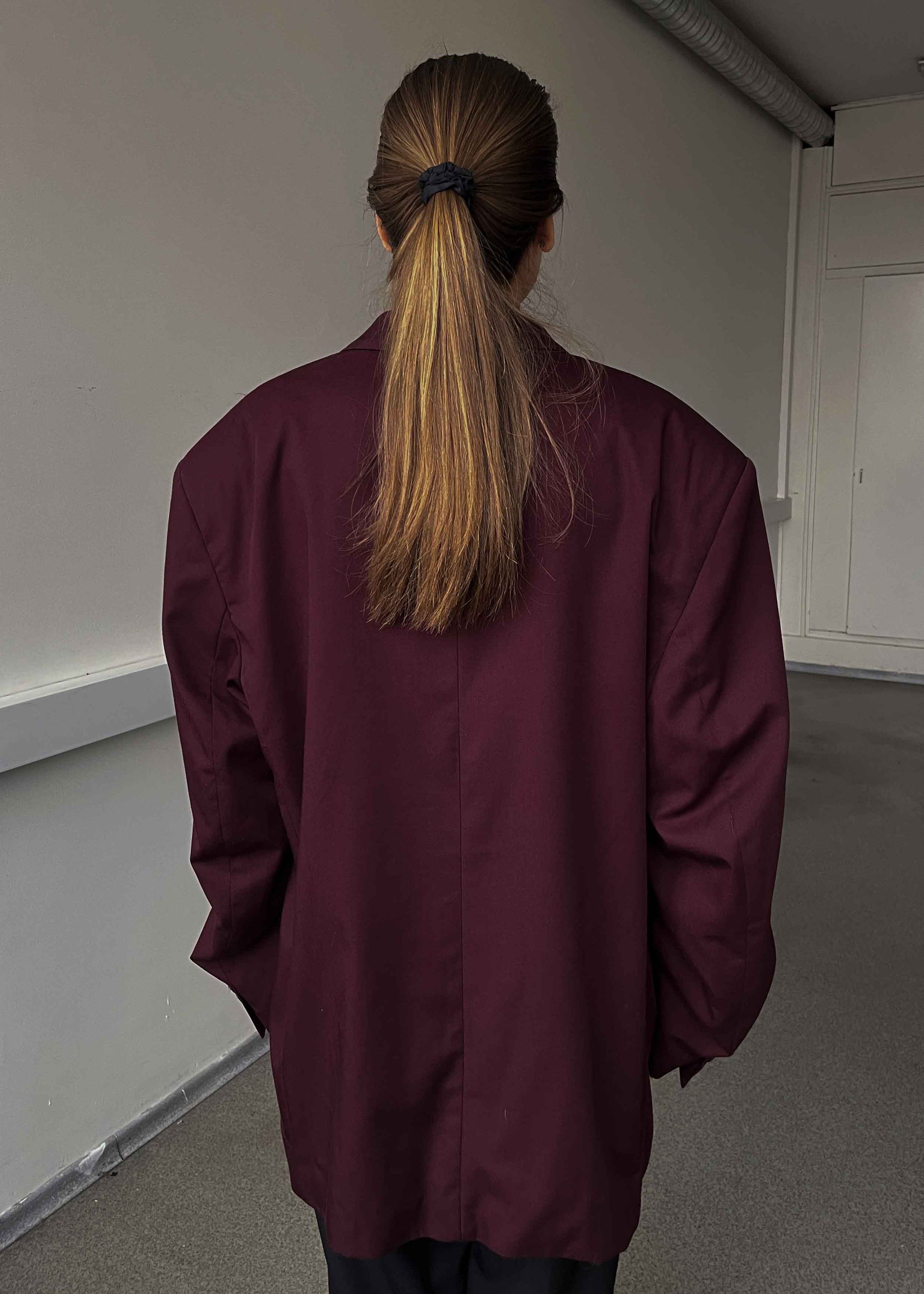 Vintage Burgundy Super Oversized Blazer