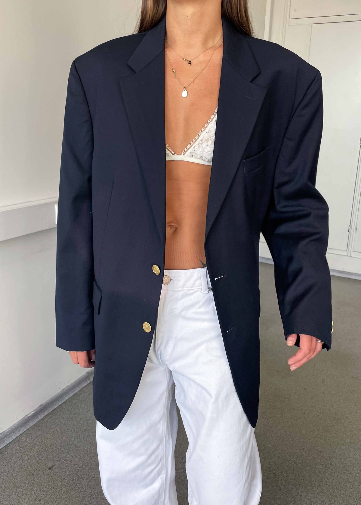 Vintage Navy Blue 100 % WOOL Blazer Chaps by RALPH LAUREN