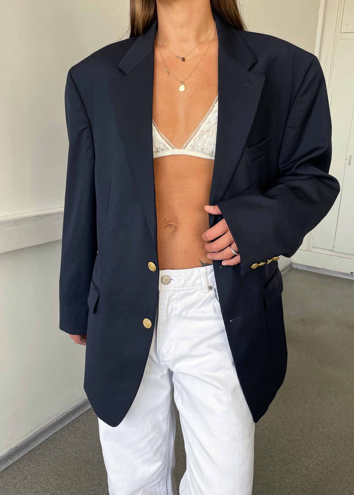 Vintage Navy Blue 100 % WOOL Blazer Chaps by RALPH LAUREN