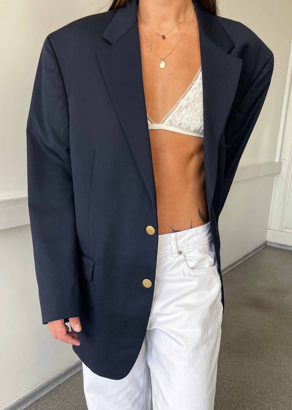 Vintage Navy Blue 100 % WOOL Blazer Chaps by RALPH LAUREN
