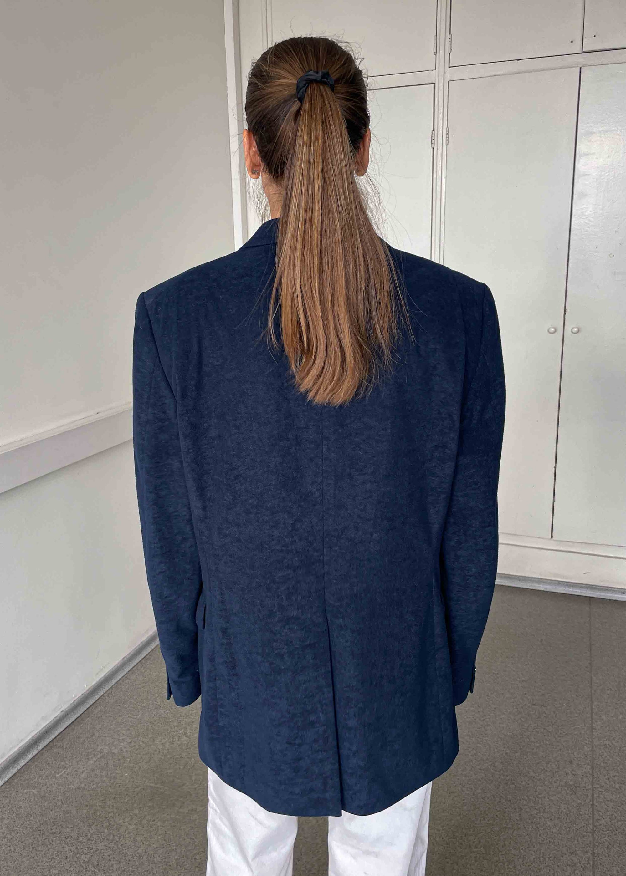Vintage Blue Velvet Oversized Blazer