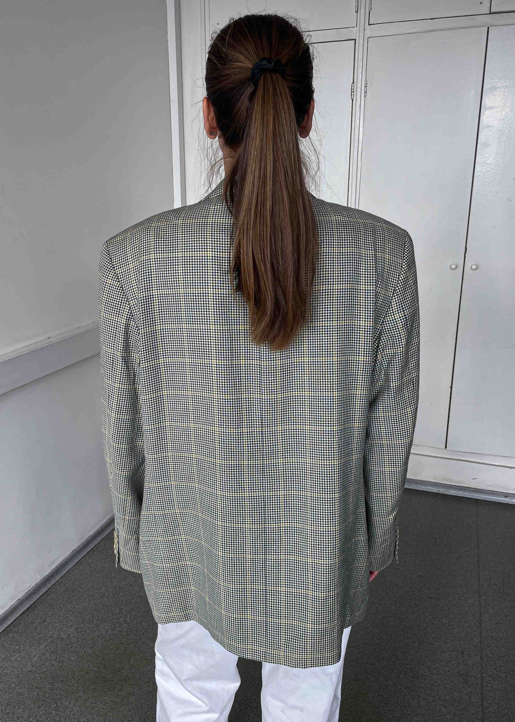 Vintage Multicoloured Checked Oversized Blazer