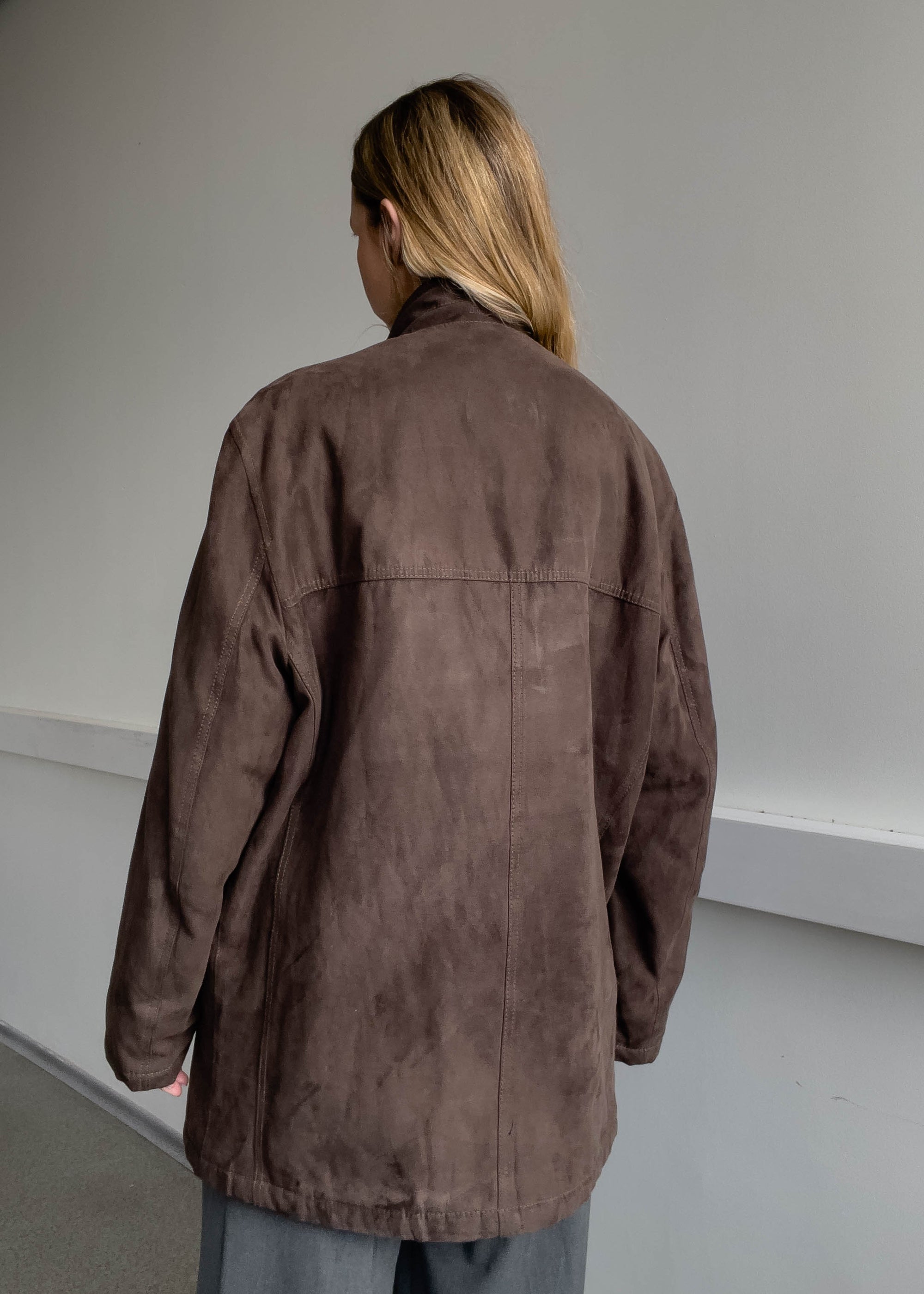 Vintage Brown Oversized Velvet Coat
