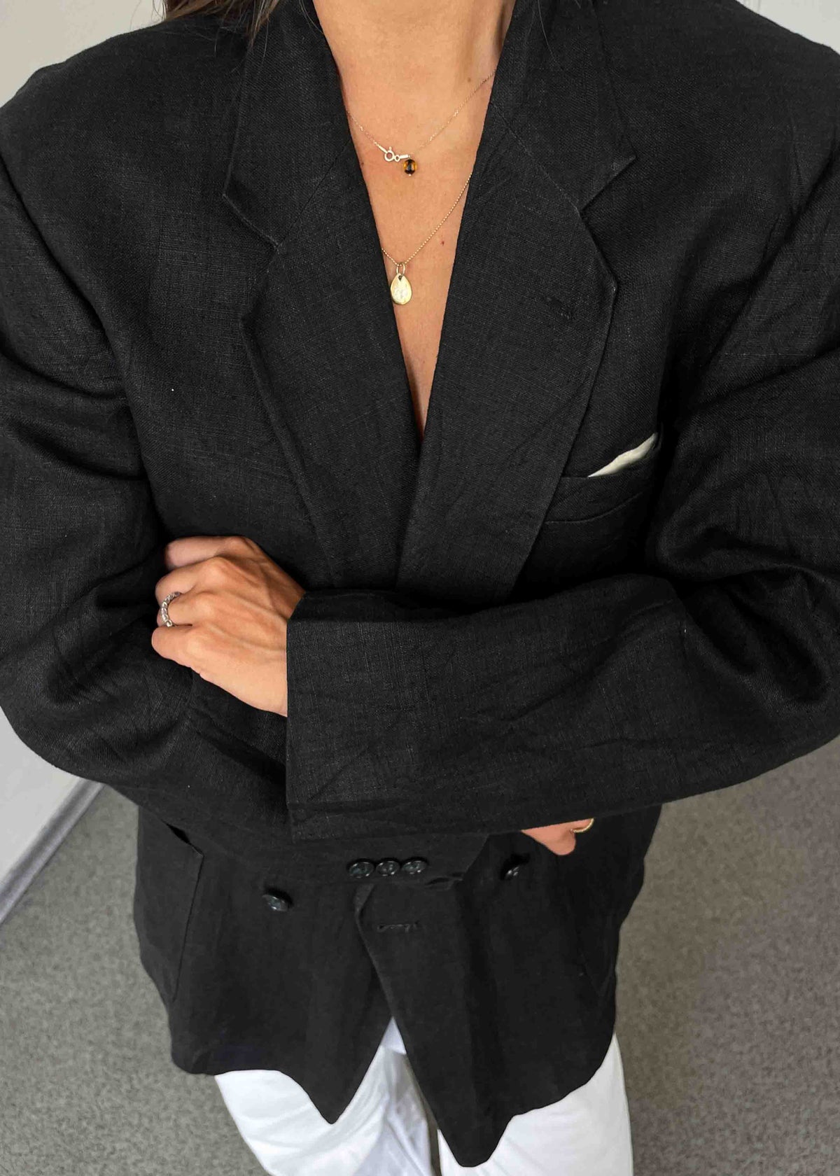 Vintage Black Oversized Double Breasted Blazer by CALVIN KLEIN