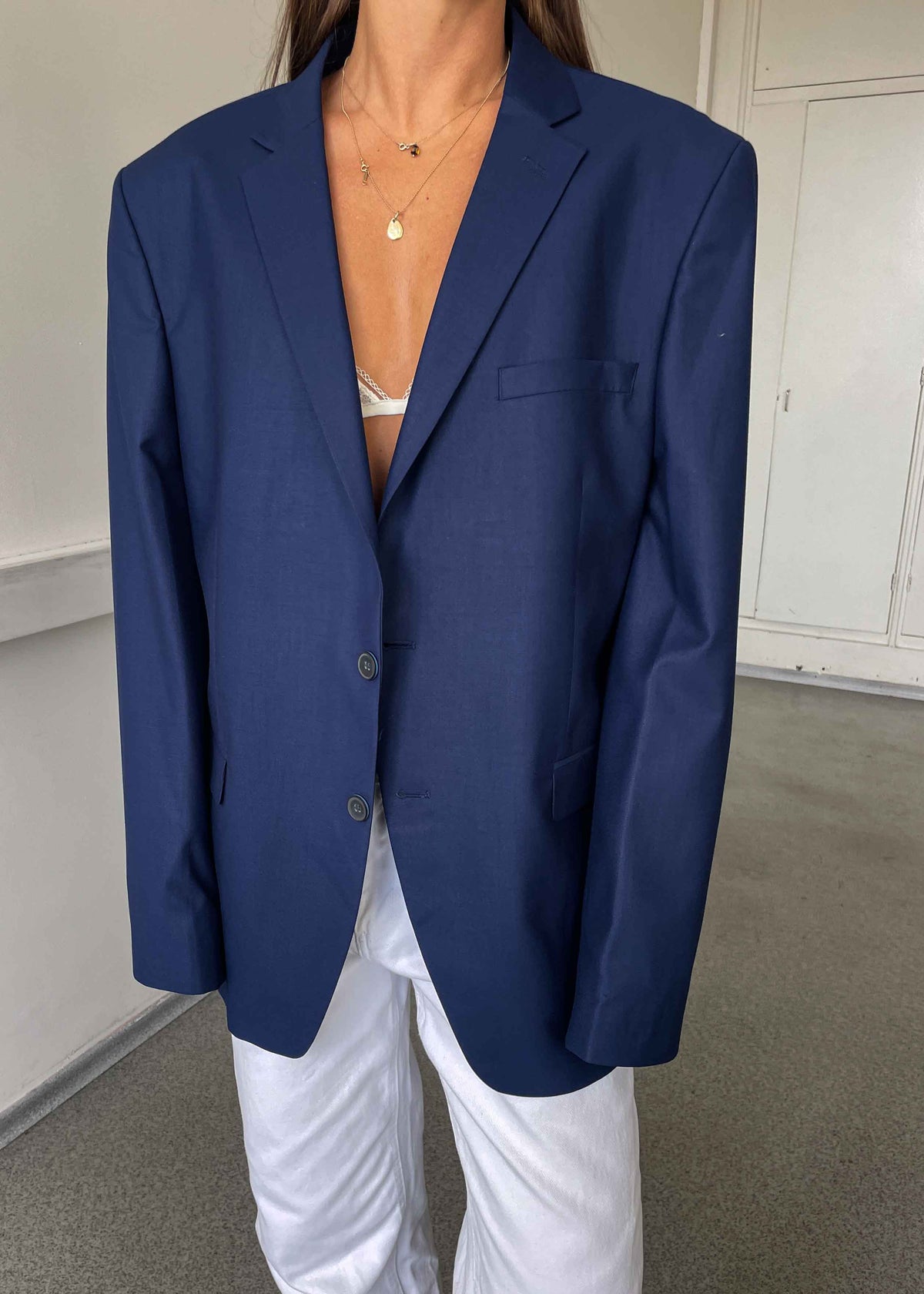 Vintage Blue Oversized Blazer