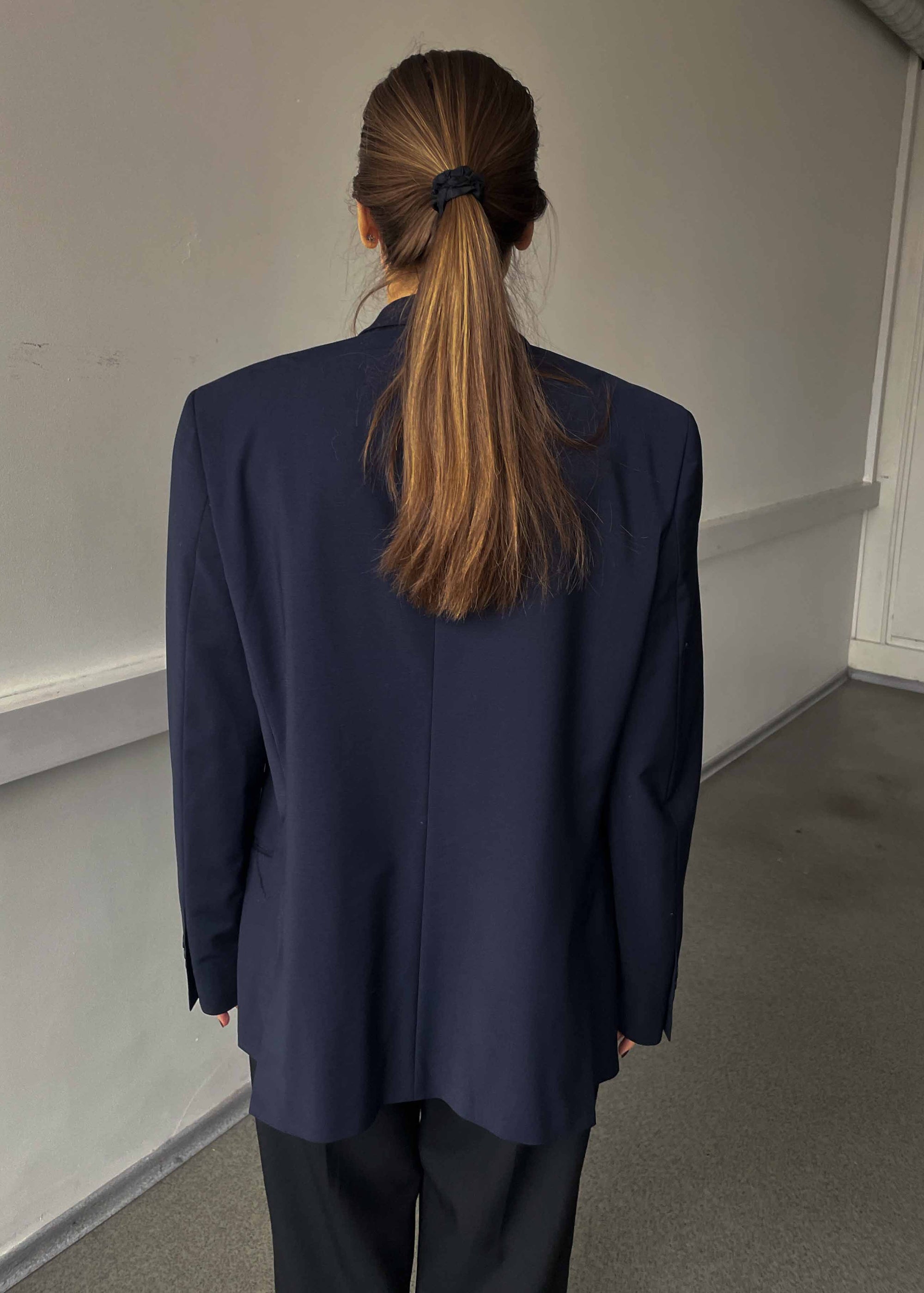 Vintage Navy Blue Oversized Blazer