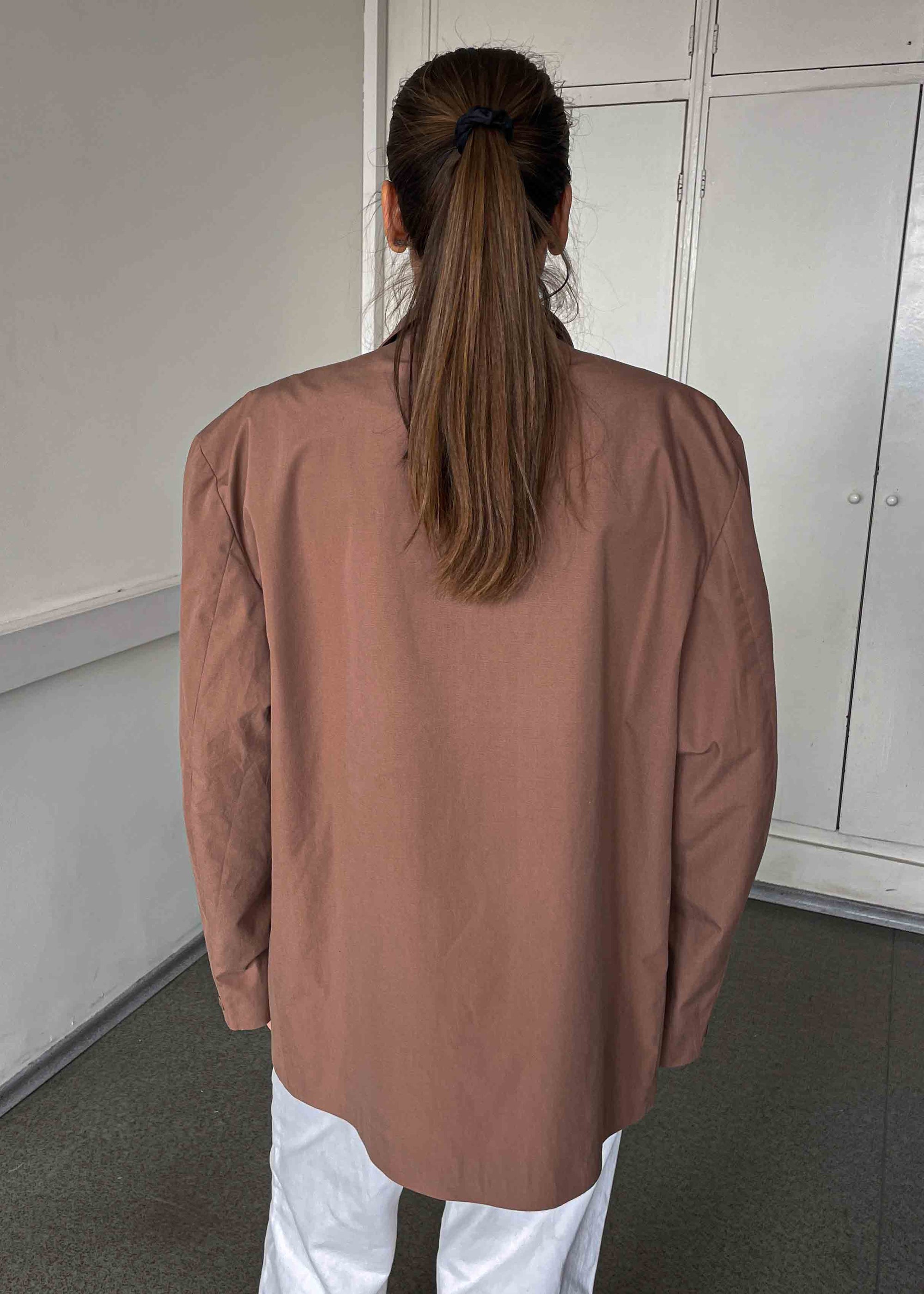 Vintage Dusty Pink Oversized Cotton Feel Blazer