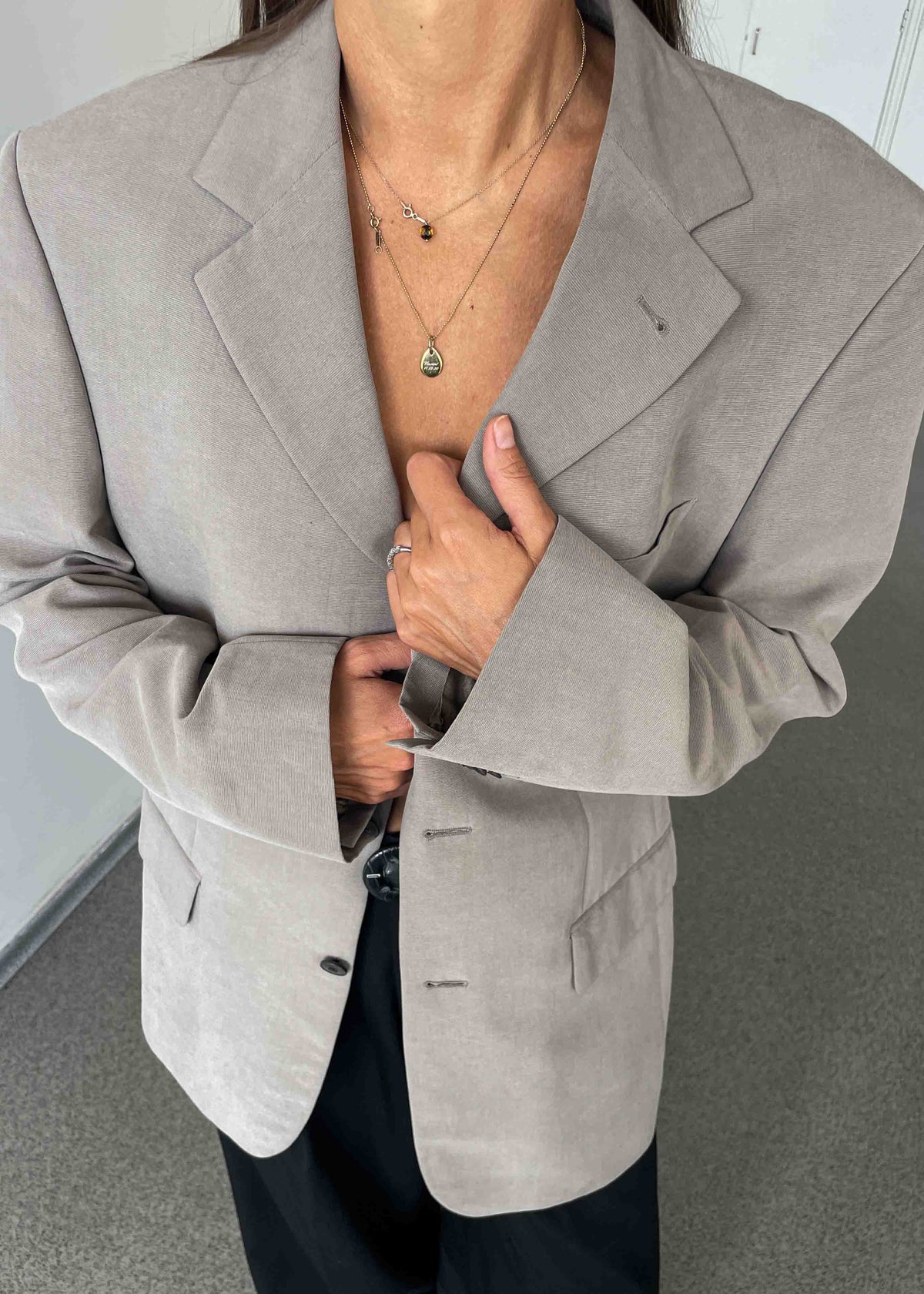 Vintage Grey Oversized Blazer