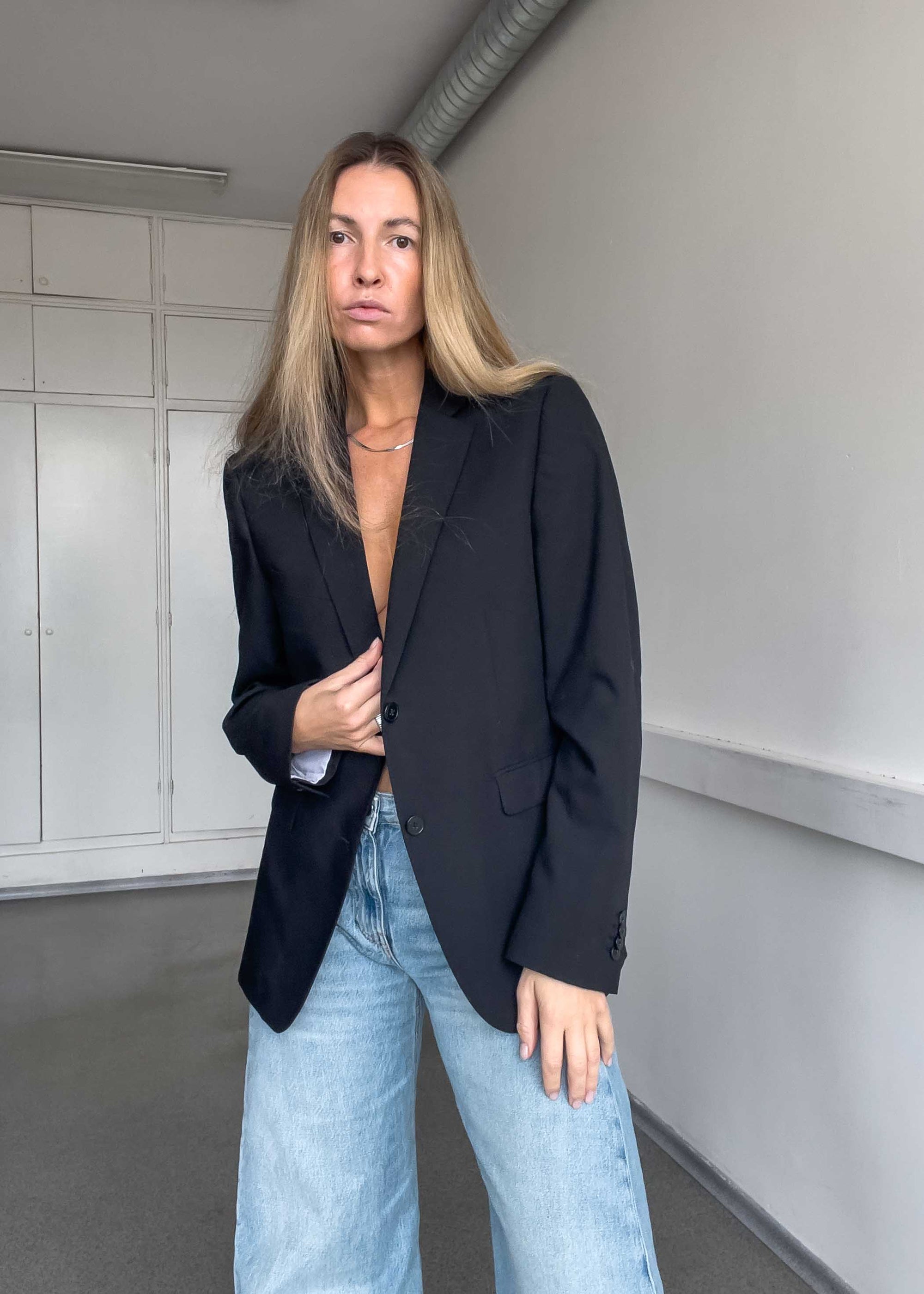 Vintage Black Oversized Blazer