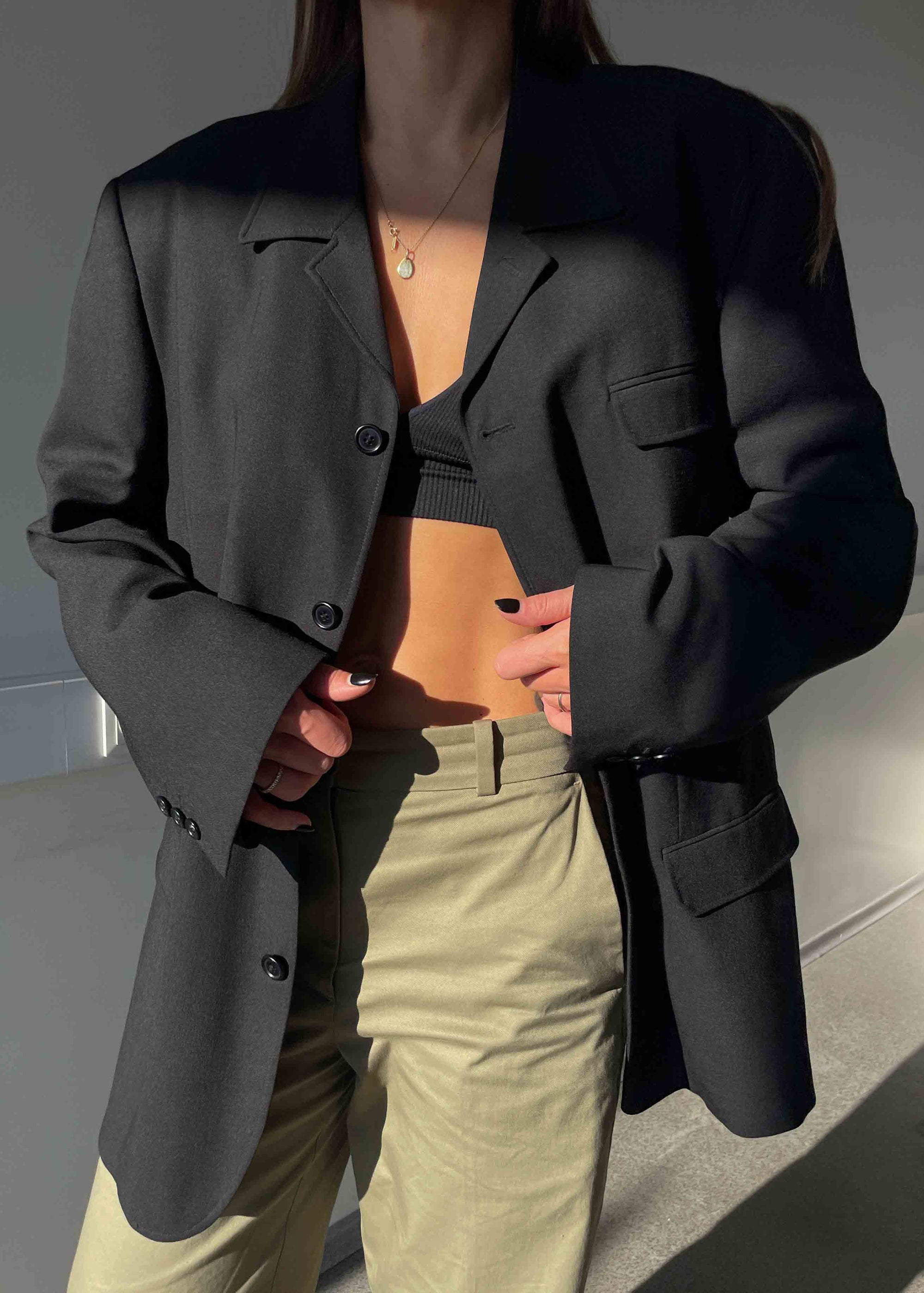 Vintage Black Oversized Blazer