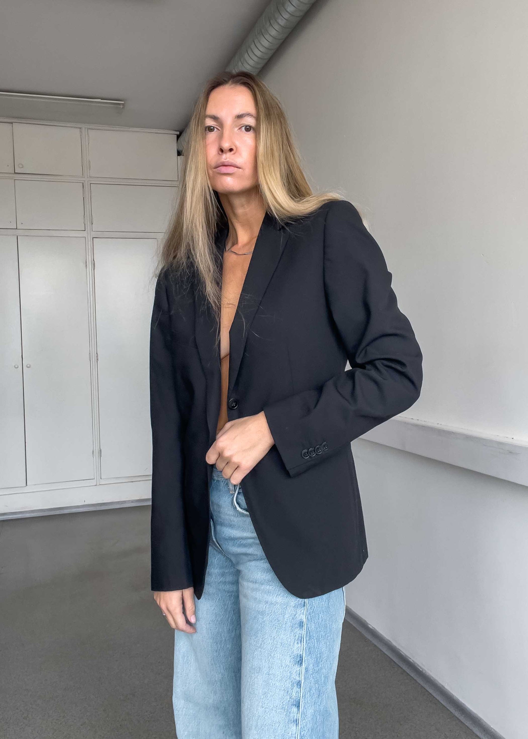 Vintage Black Oversized Blazer