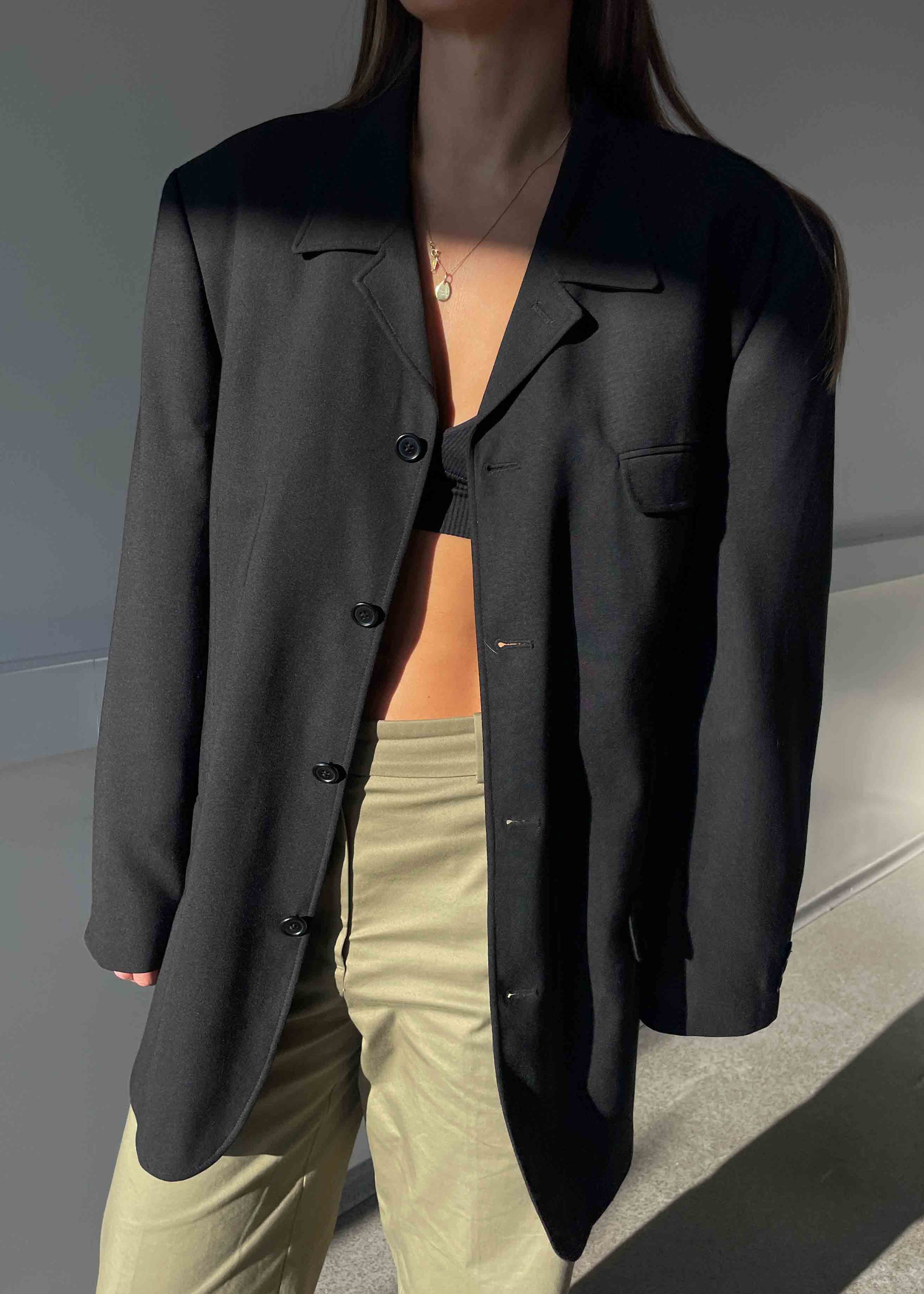 Vintage Black Oversized Blazer