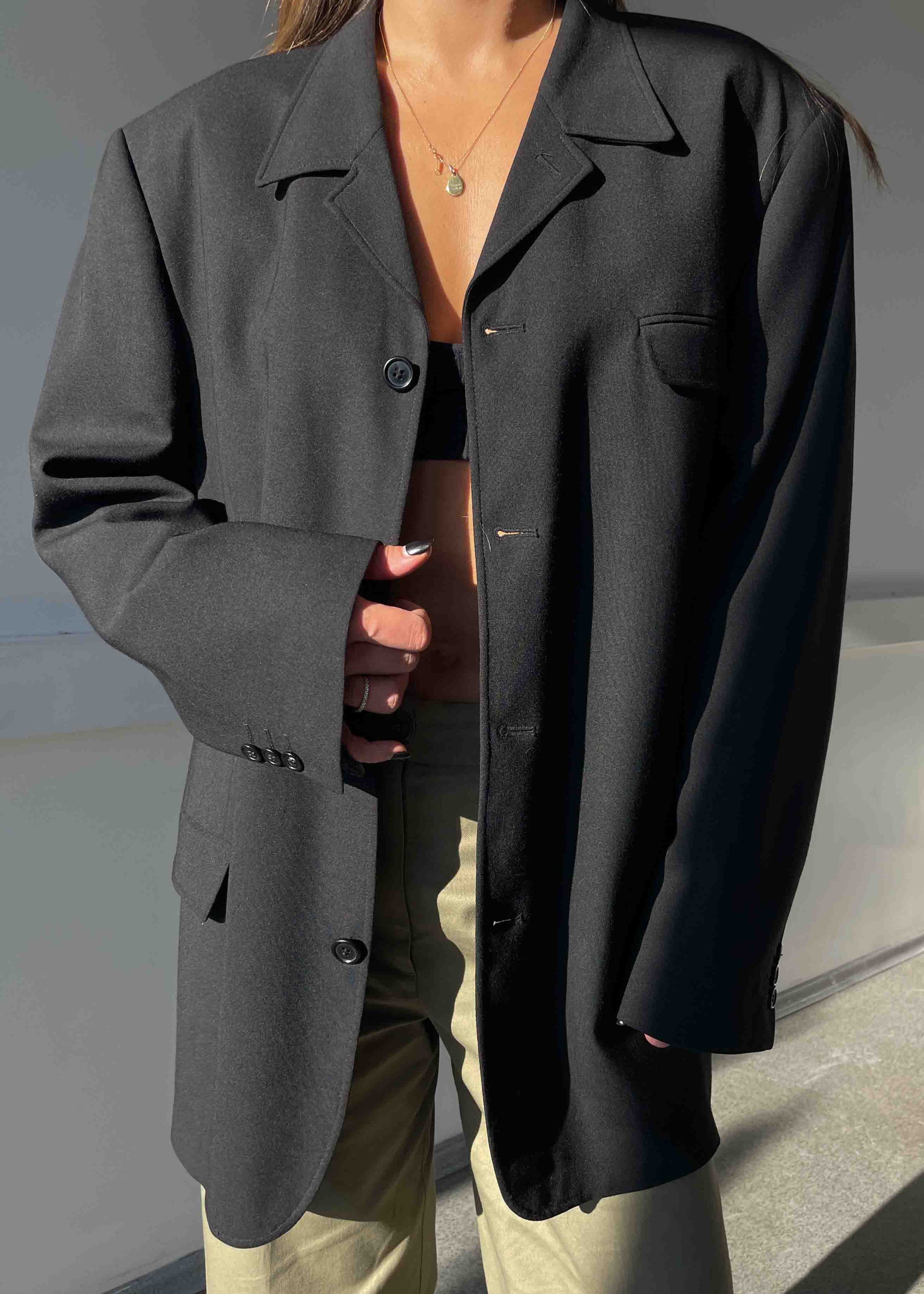 Vintage Black Oversized Blazer