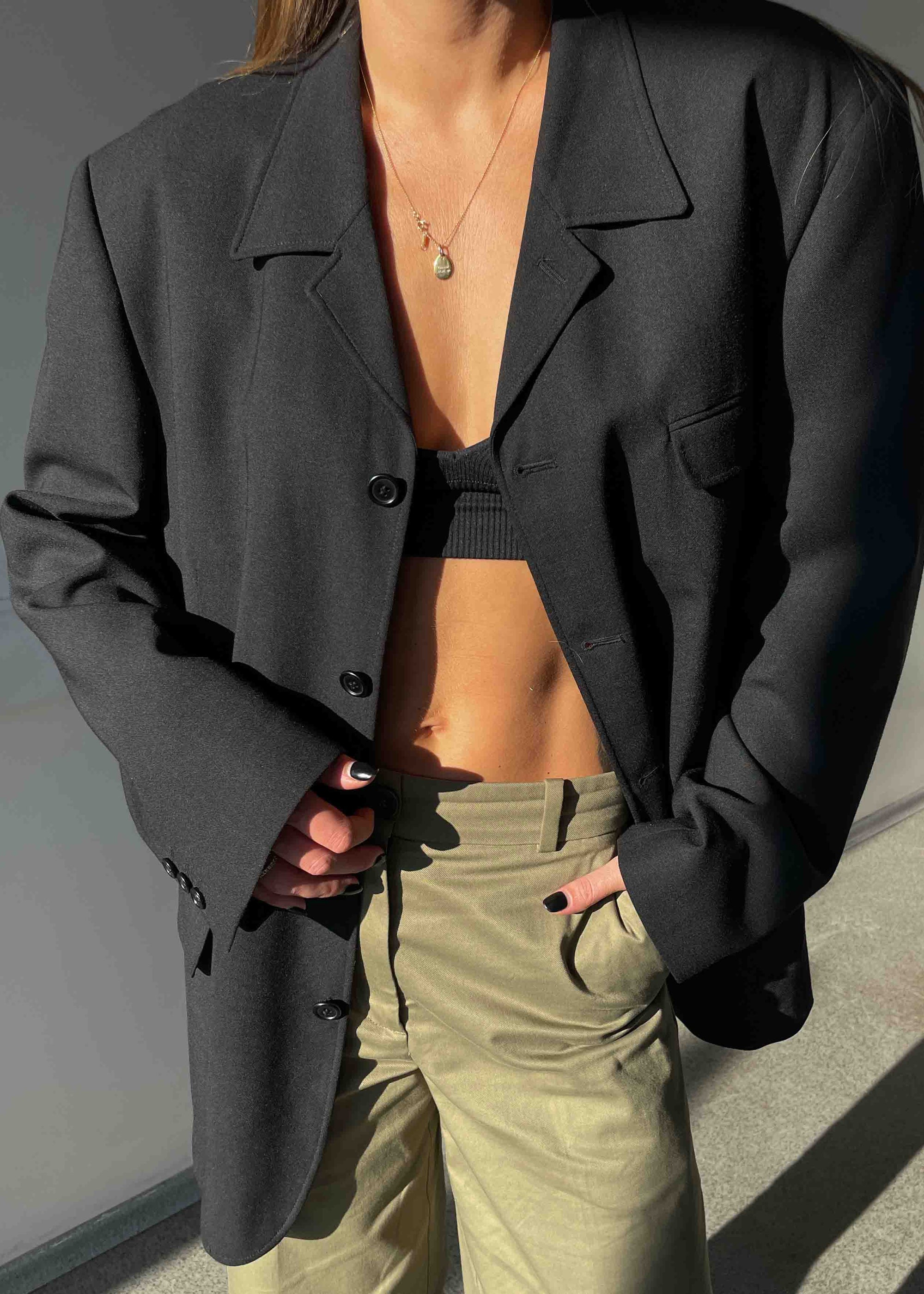 Vintage Black Oversized Blazer
