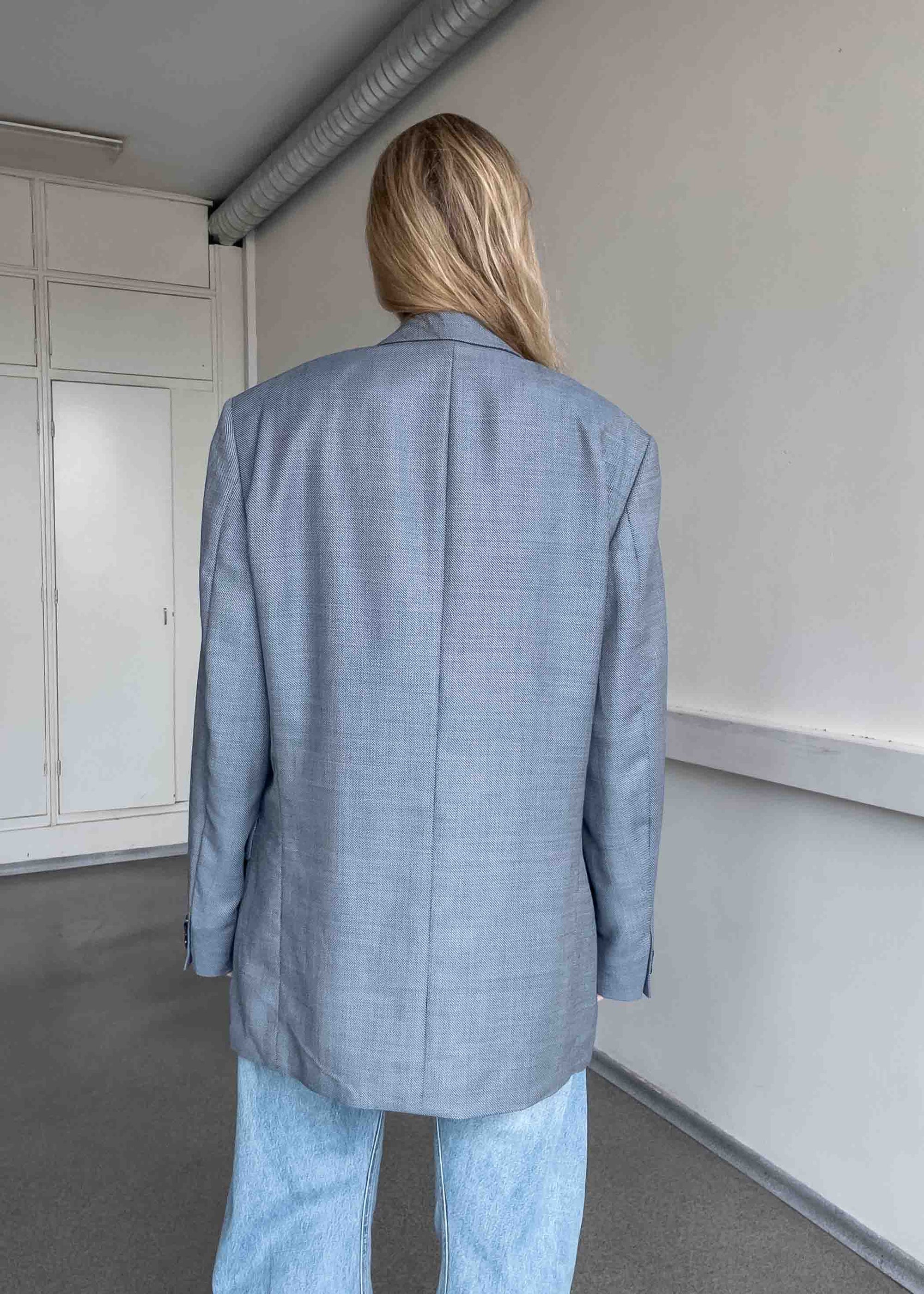 Vintage Light Blue Oversized Blazer