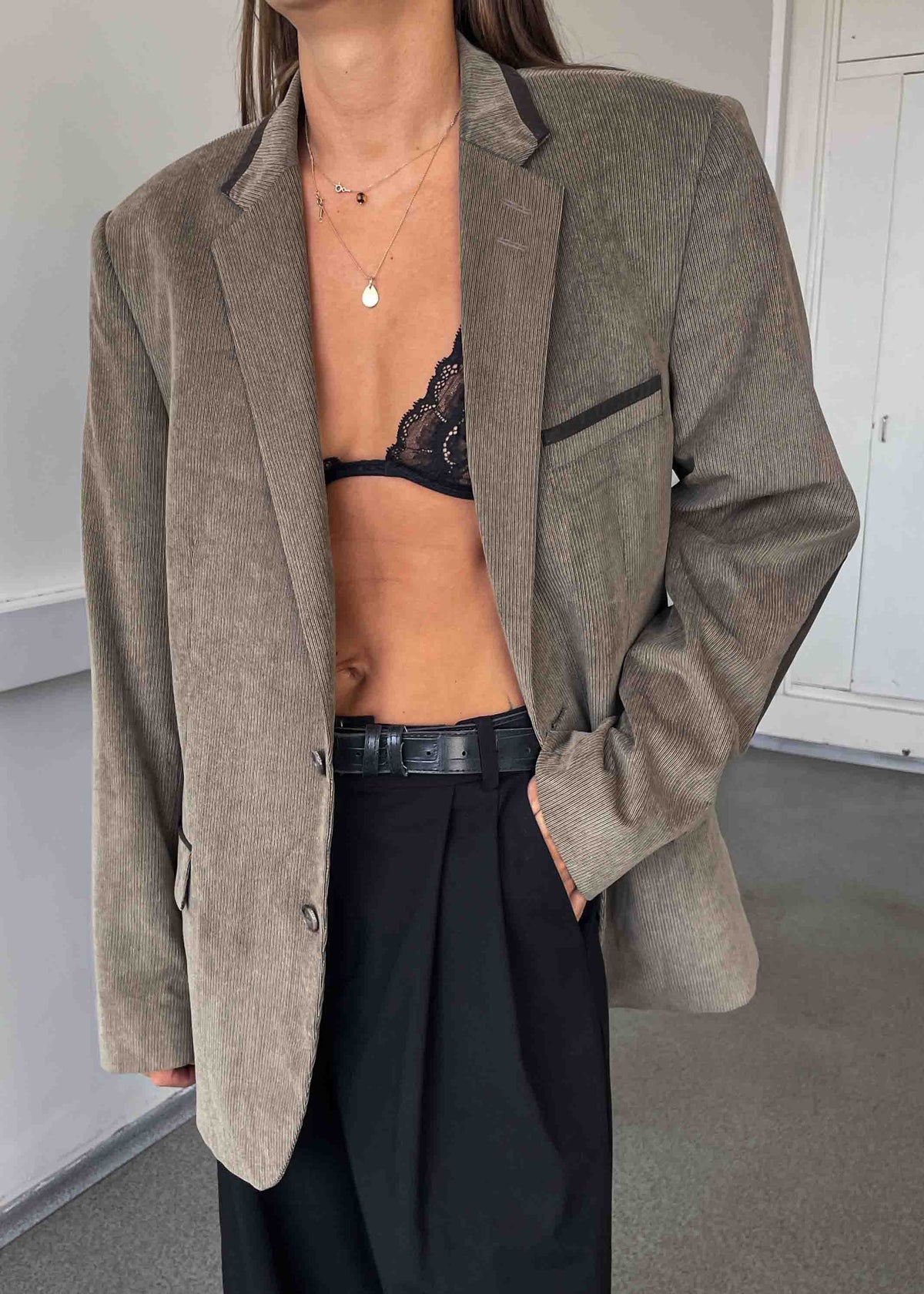 Vintage Brown Oversized Corduroy Blazer