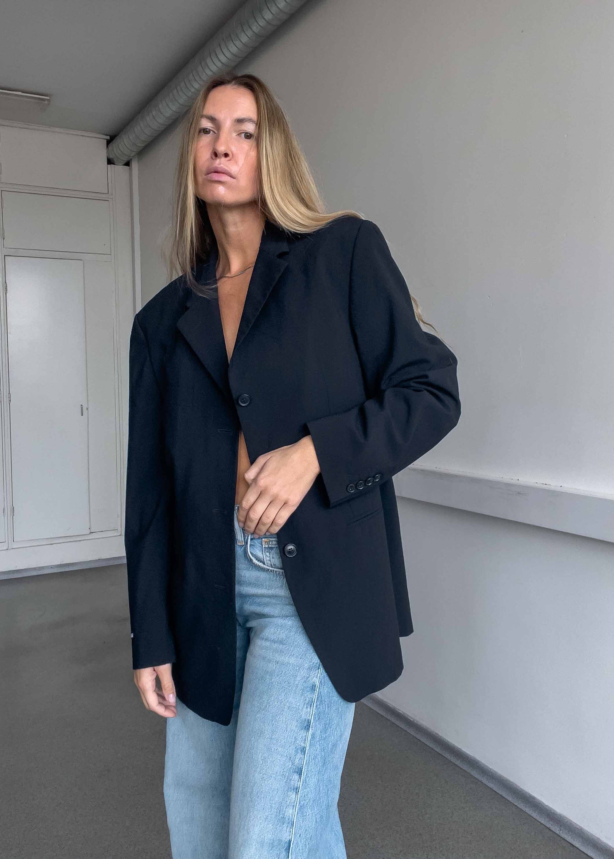 Vintage Black Oversized Blazer
