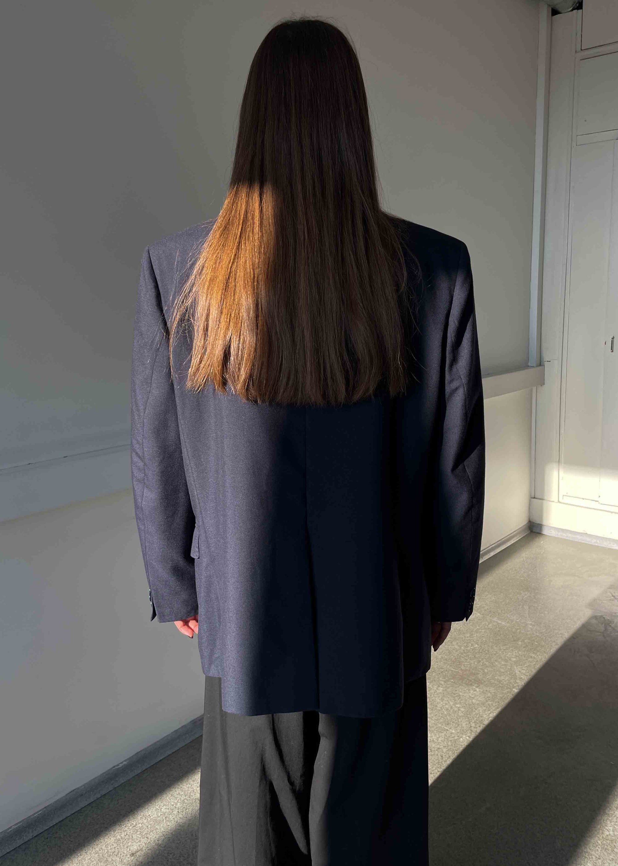 Vintage Dark Blue Oversized Blazer