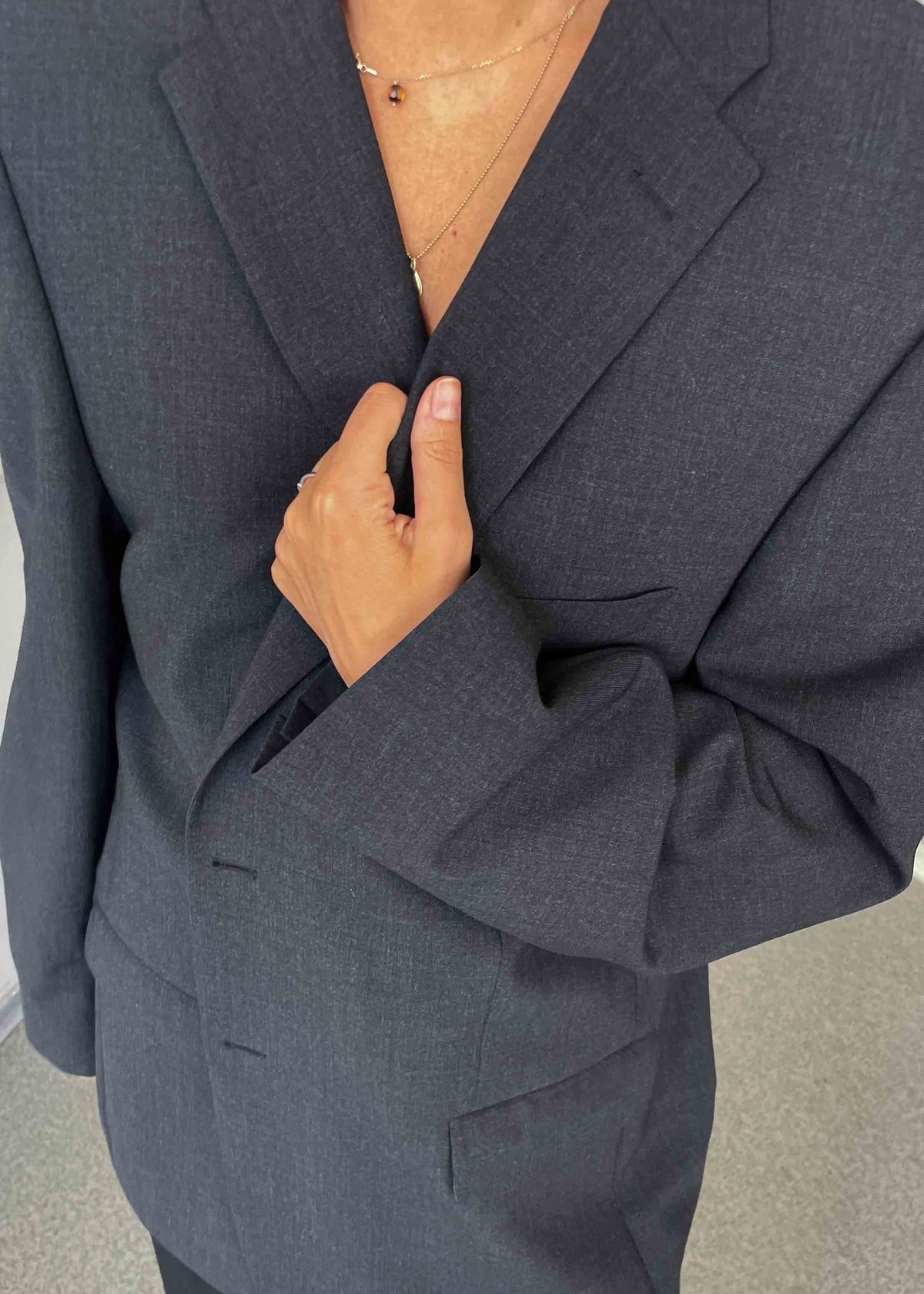 Vintage Dark Grey Oversized Blazer by TURO