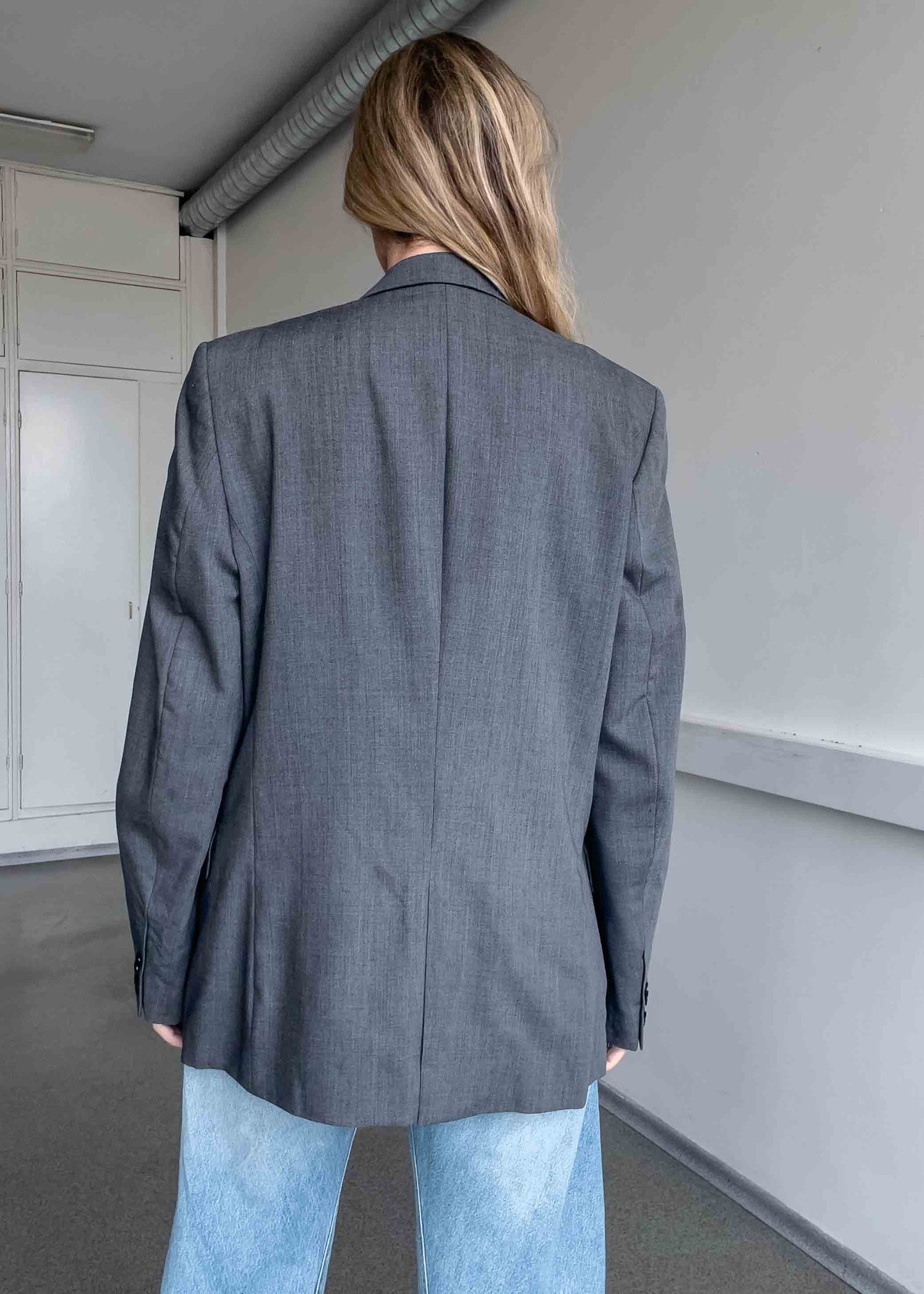 Vintage Light Grey Oversized Blazer
