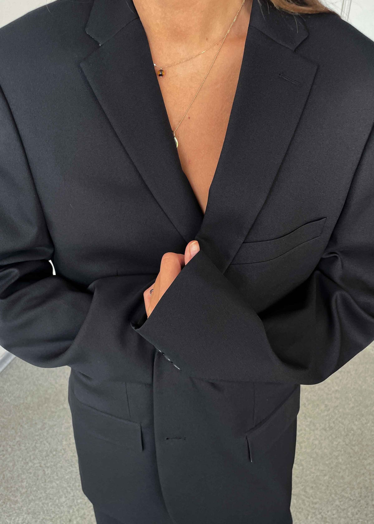 Vintage Classic Black Oversized Blazer