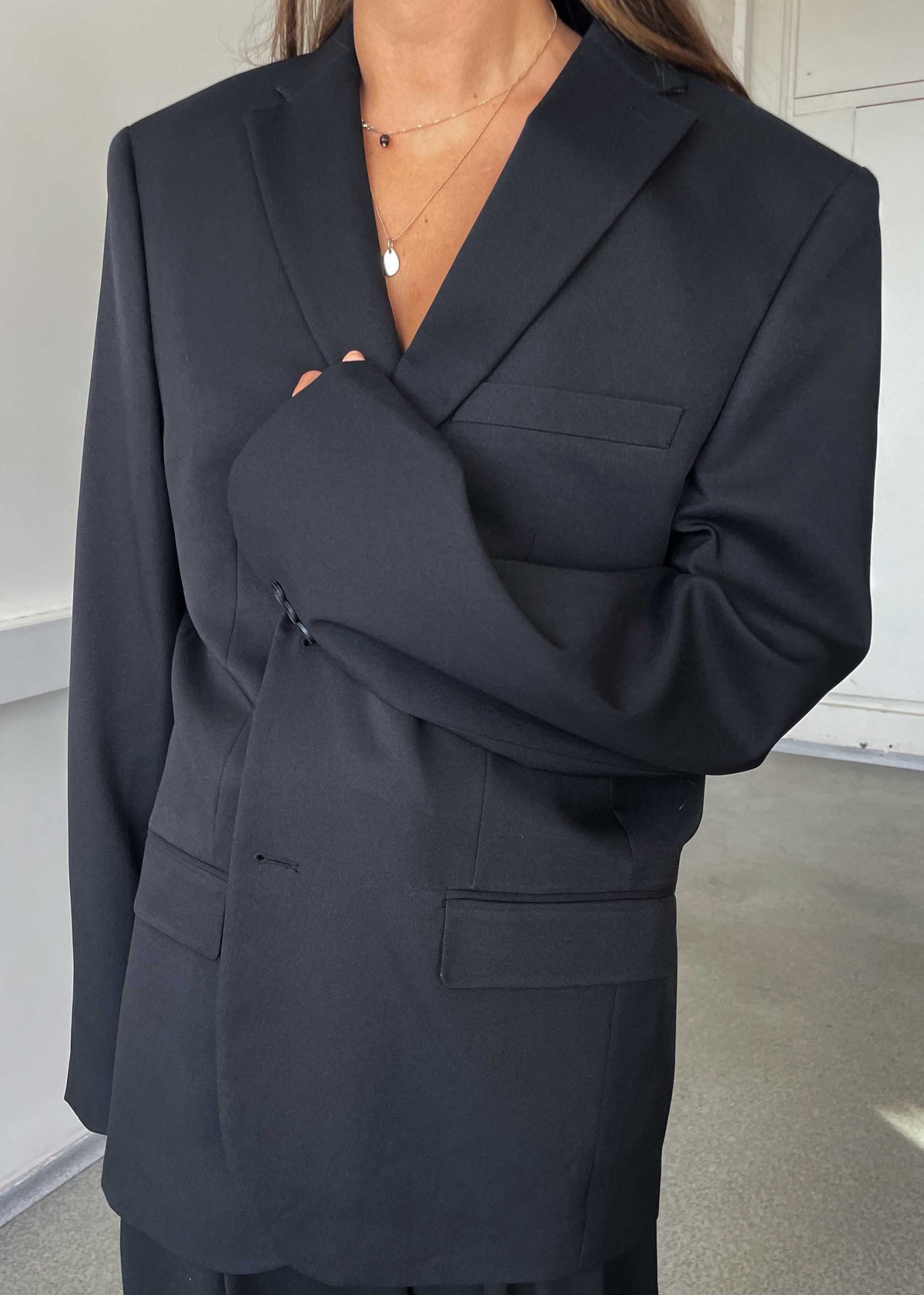 Vintage Classic Black Oversized Blazer