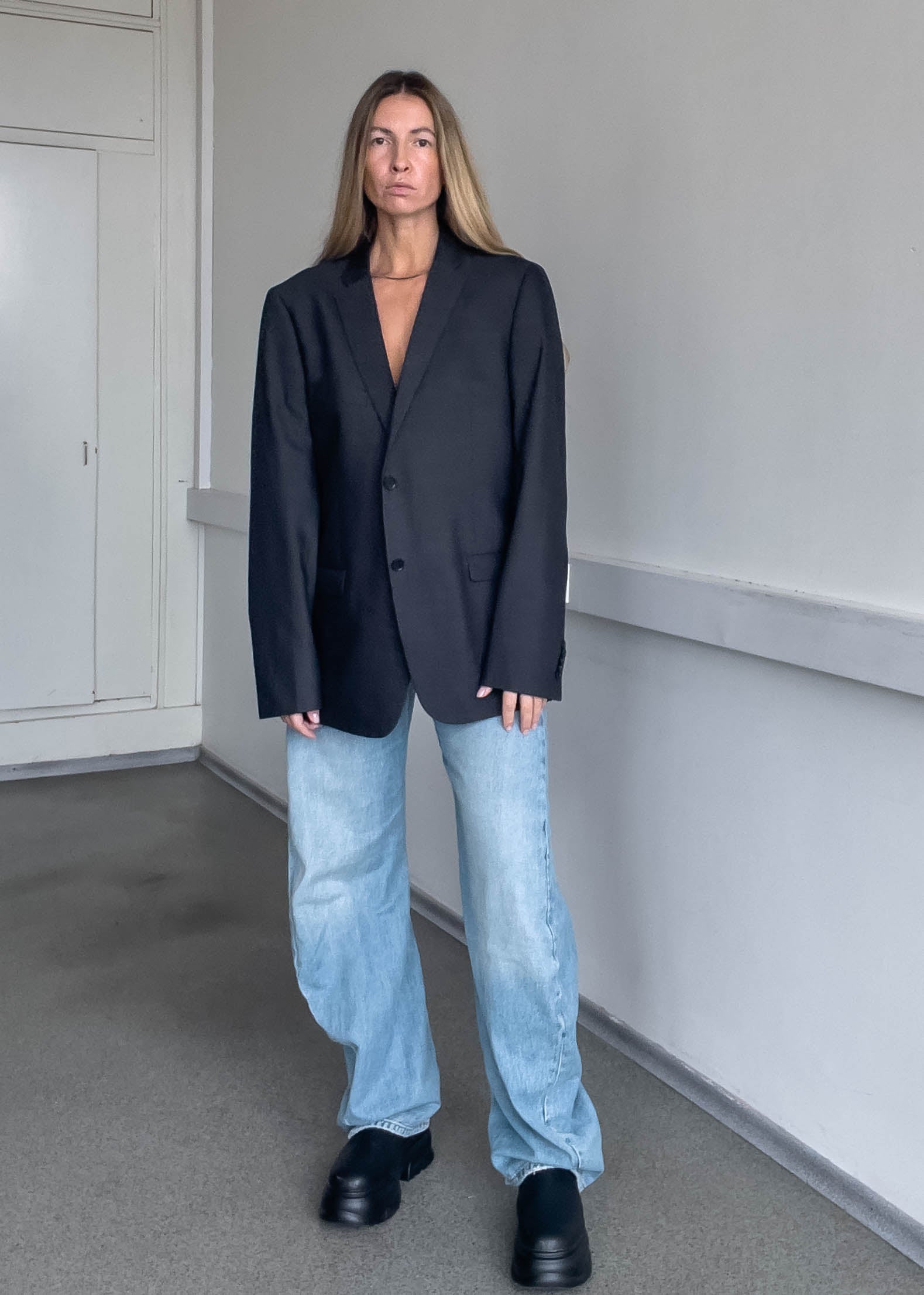 Vintage Grey Oversized Blazer